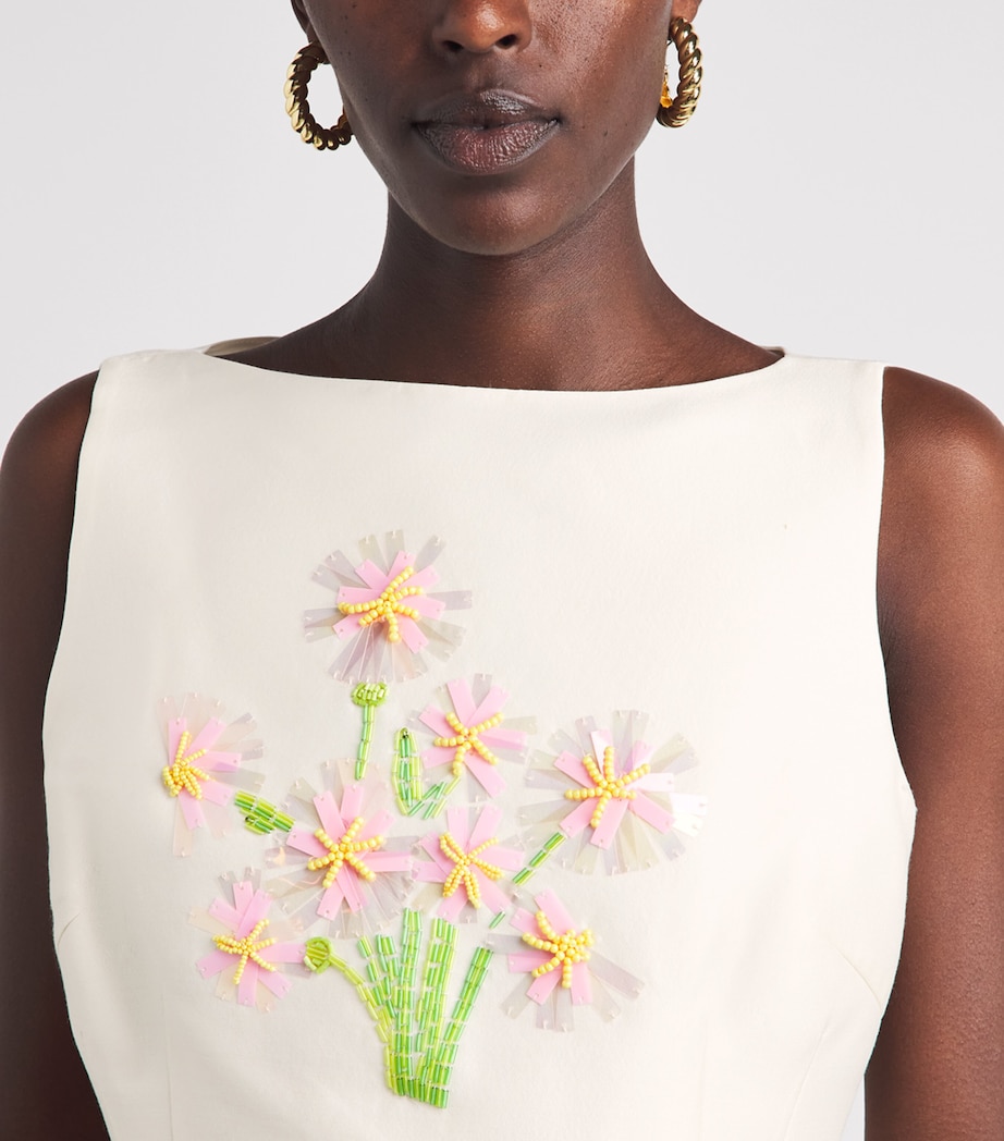 LEO LIN Womens Wool-Silk Eleanor Midi Dress Wildflower Image 5