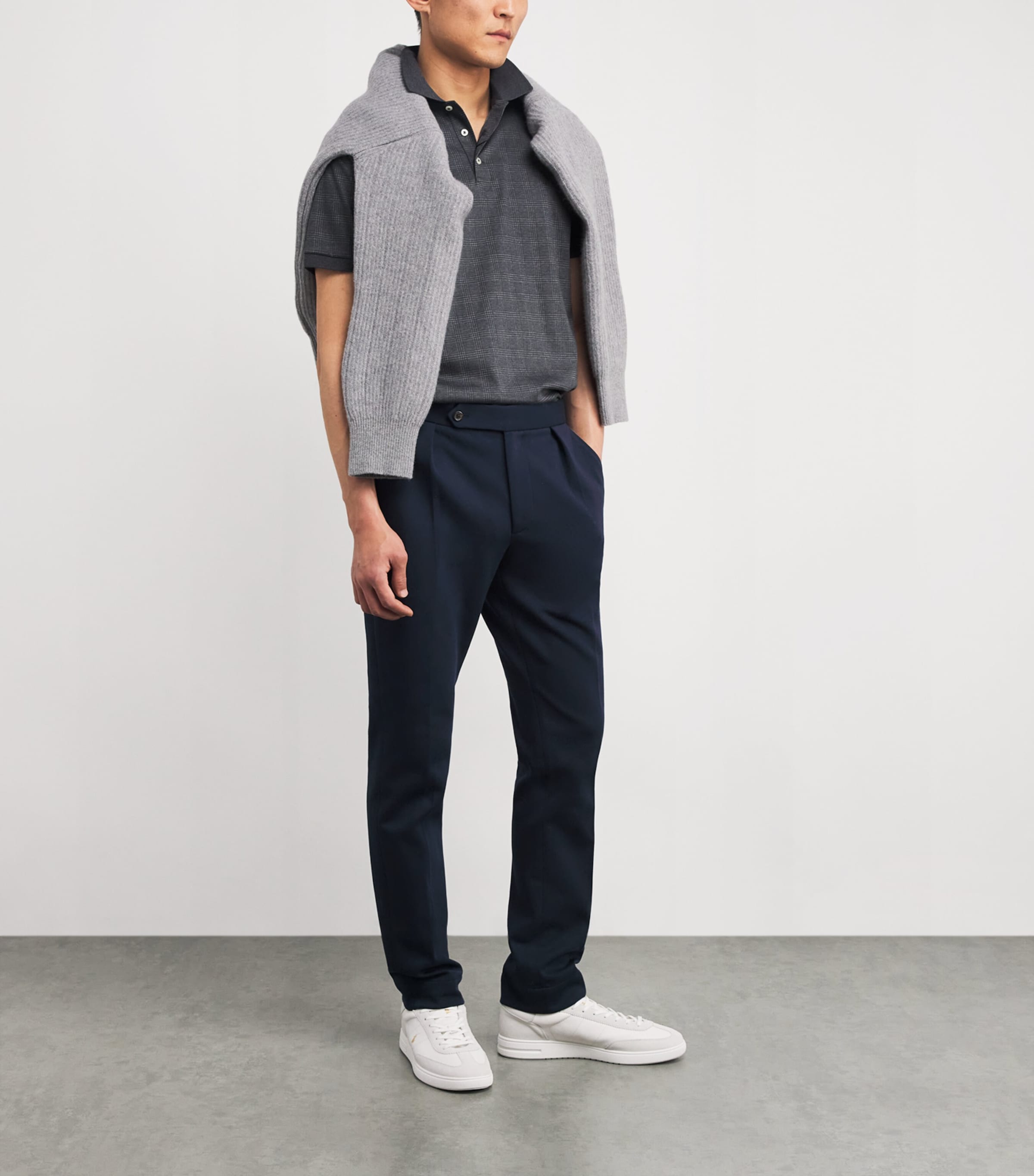 Tech Knit Pleated Trousers AVIATOR NAVY Image 2