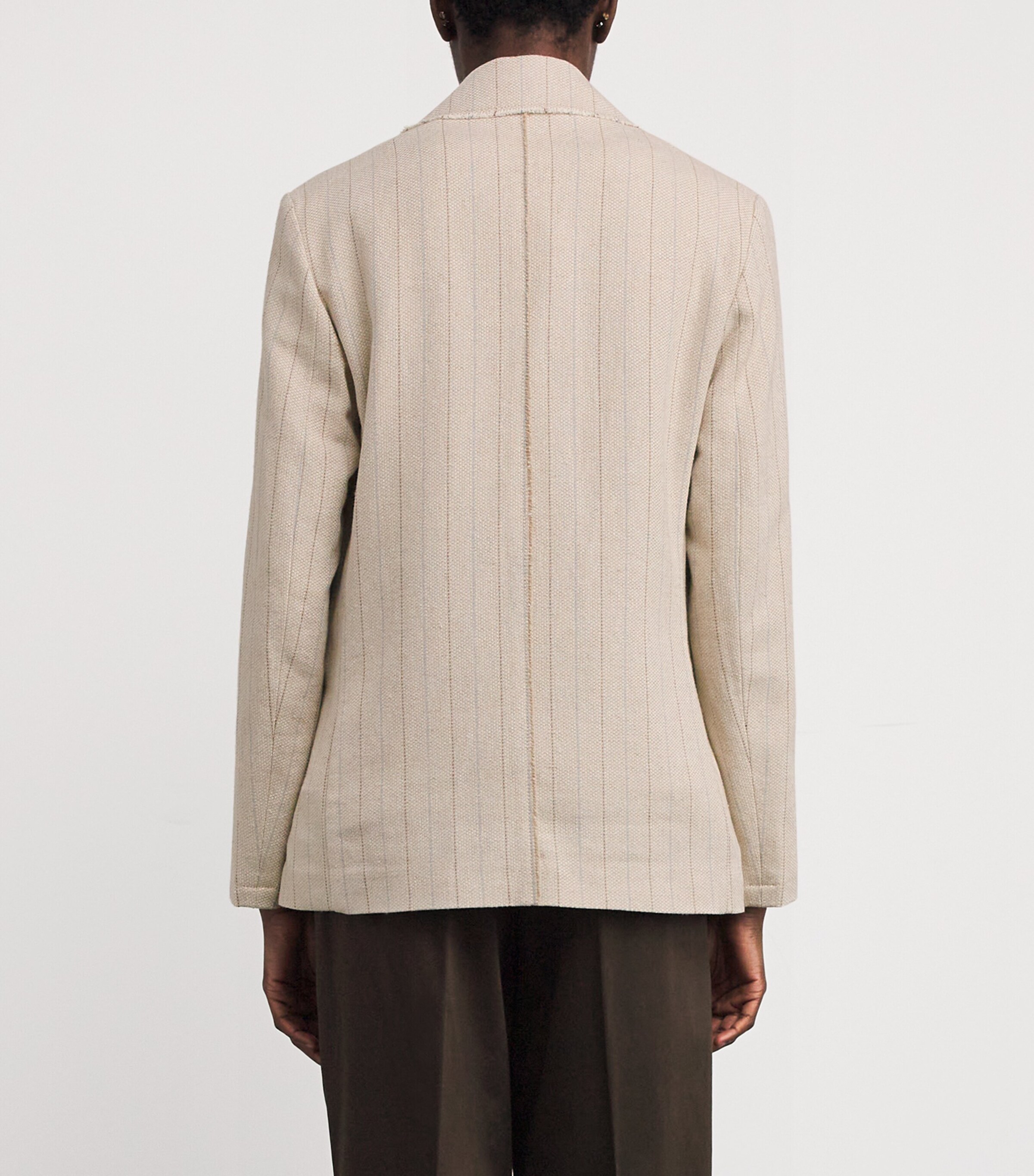 Cotton-Blend Pinstripe Blazer CREAM Image 4