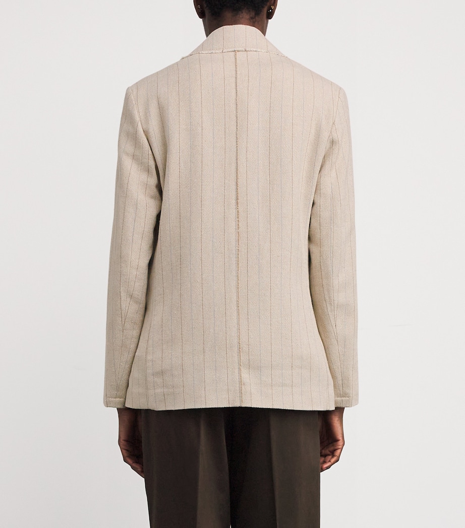 Cotton-Blend Pinstripe Blazer CREAM Image 4