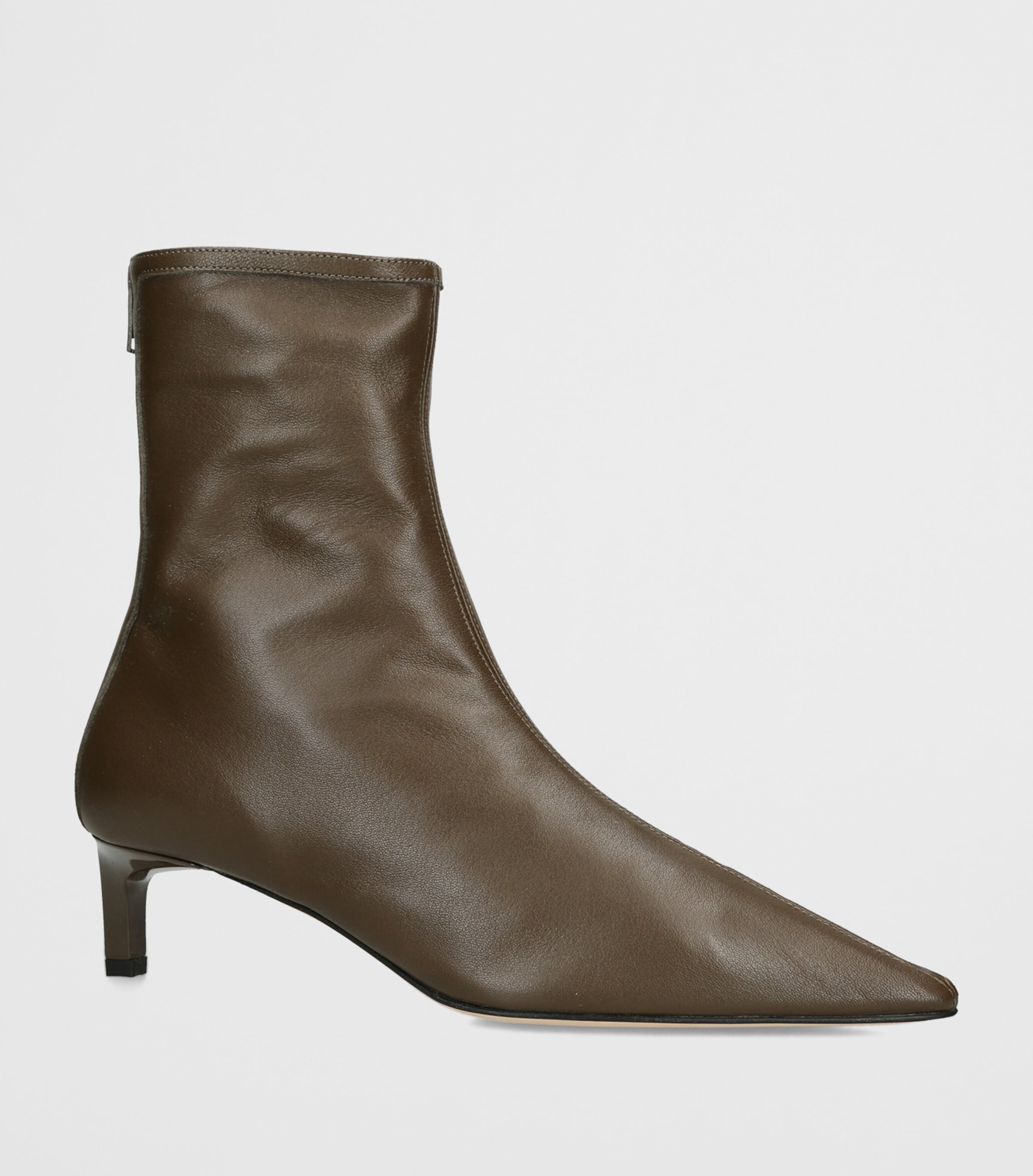 Dear Frances Leather Topo Heeled Boots 45 Khaki Image 3
