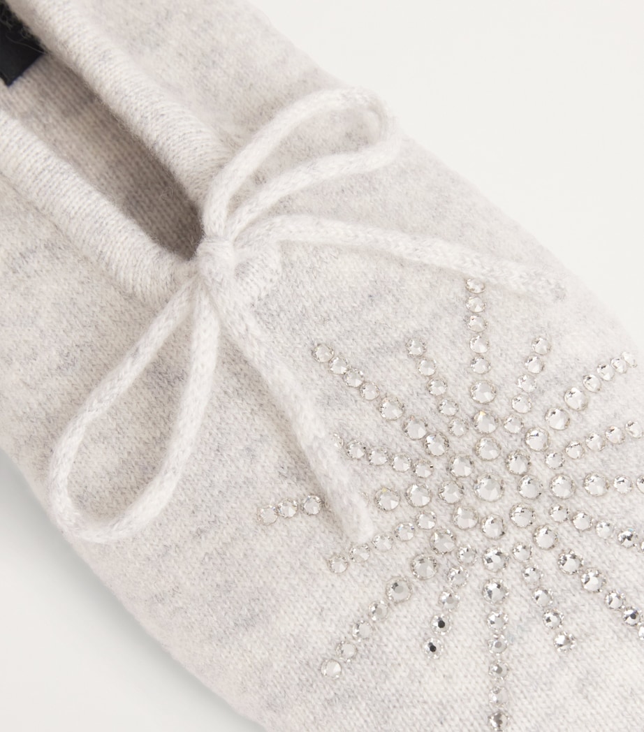 William Sharp Cashmere Crystal-Embellished Dolly Slippers Silverhaze Image 8