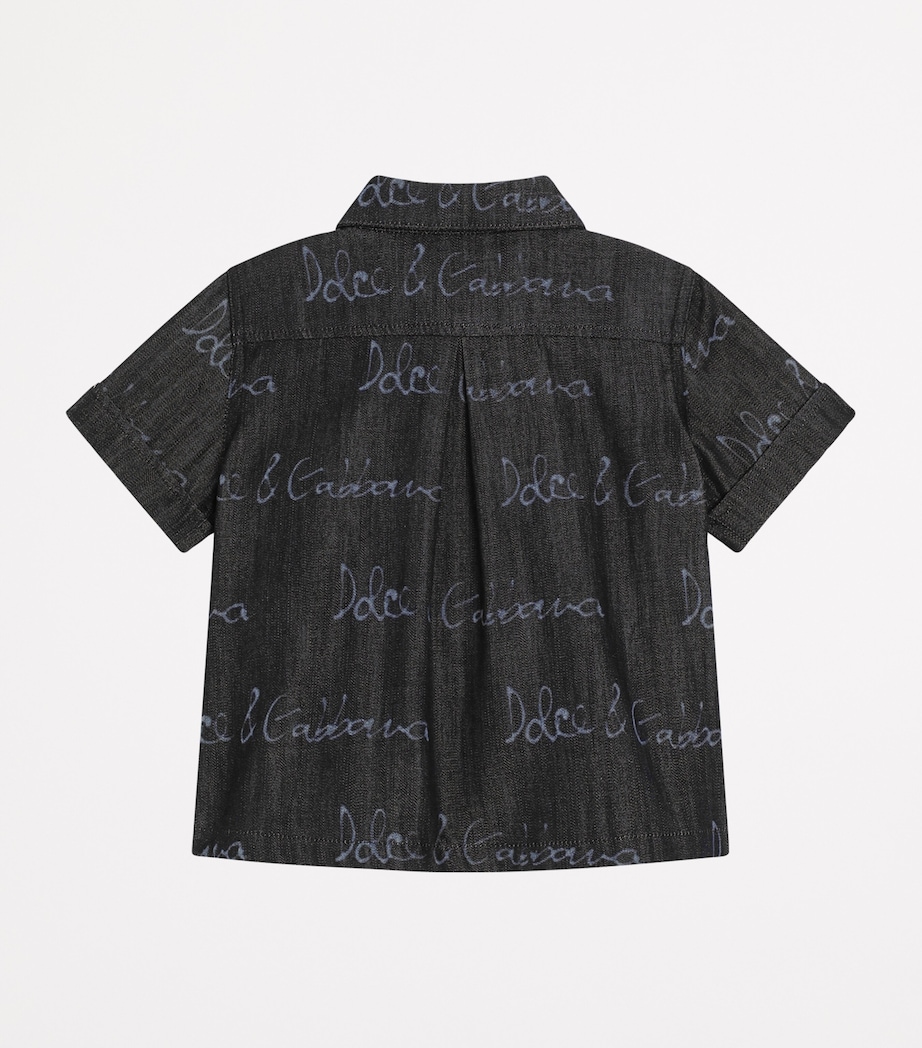 Denim Monogram Shirt (3-30 Months) S9000-COMBI Image 2
