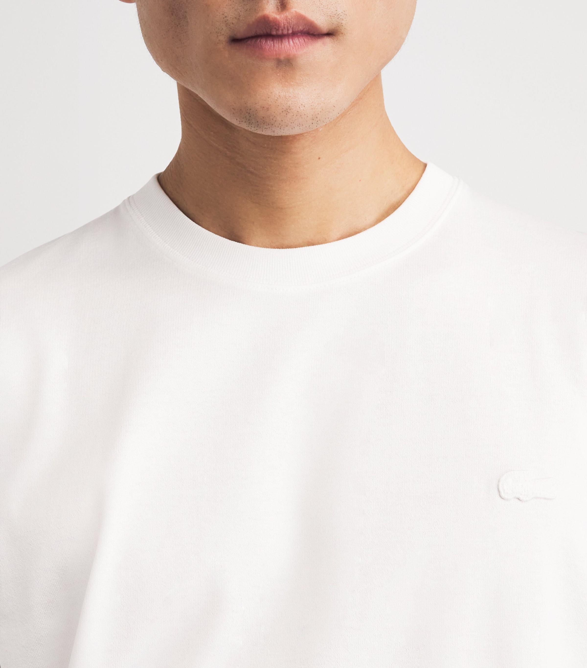 Lacoste Mens Cotton Tennis Print T-Shirt White Image 3