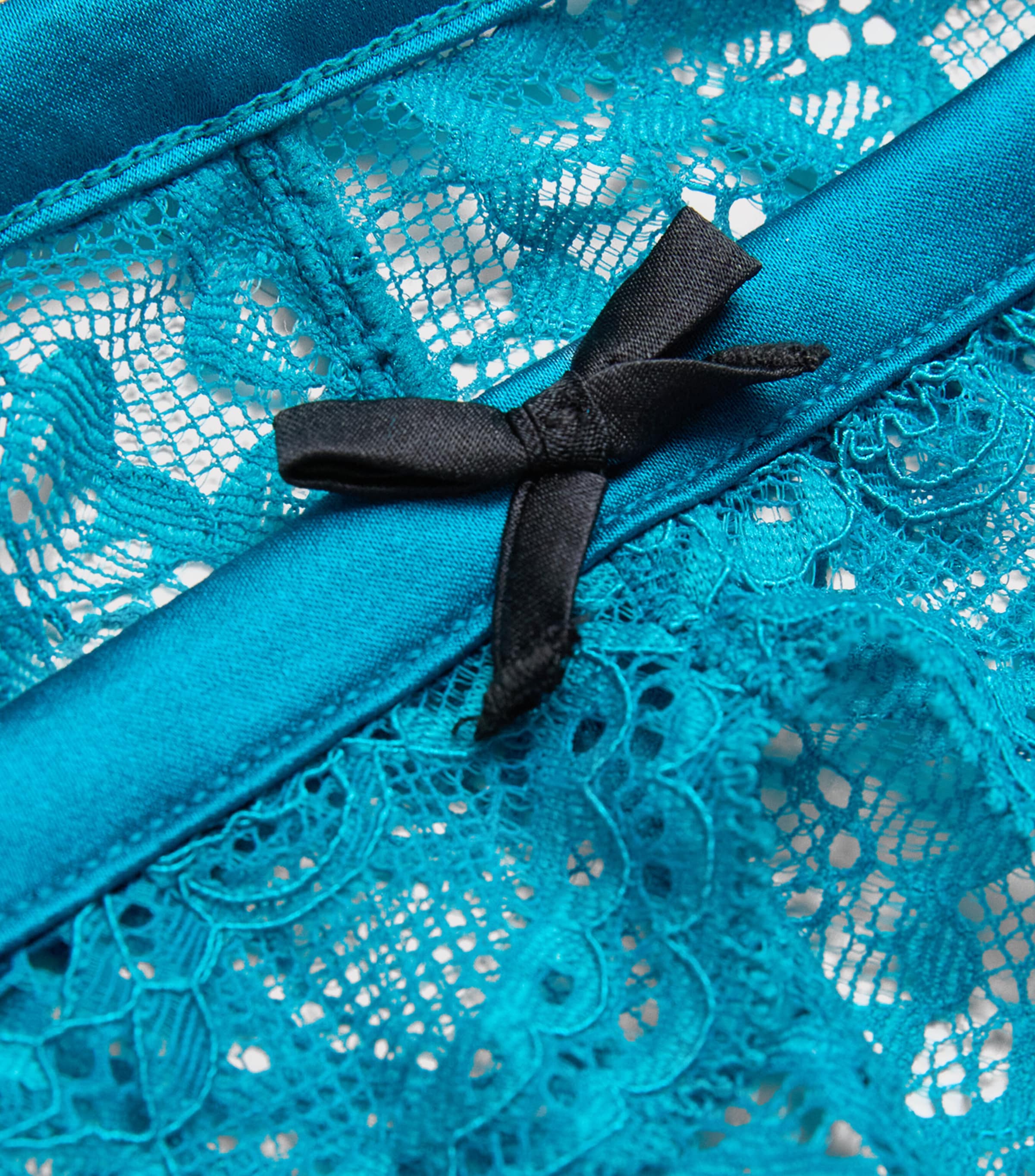 Fleur Du Mal Womens Lace Bianca Garter Belt Aquamarine Image 4