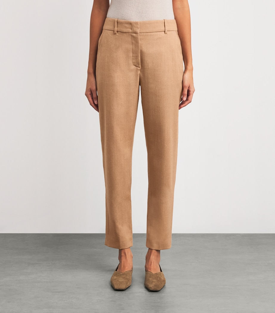 Wool-Blend Metallic Straight Trousers SABBIA Image 3