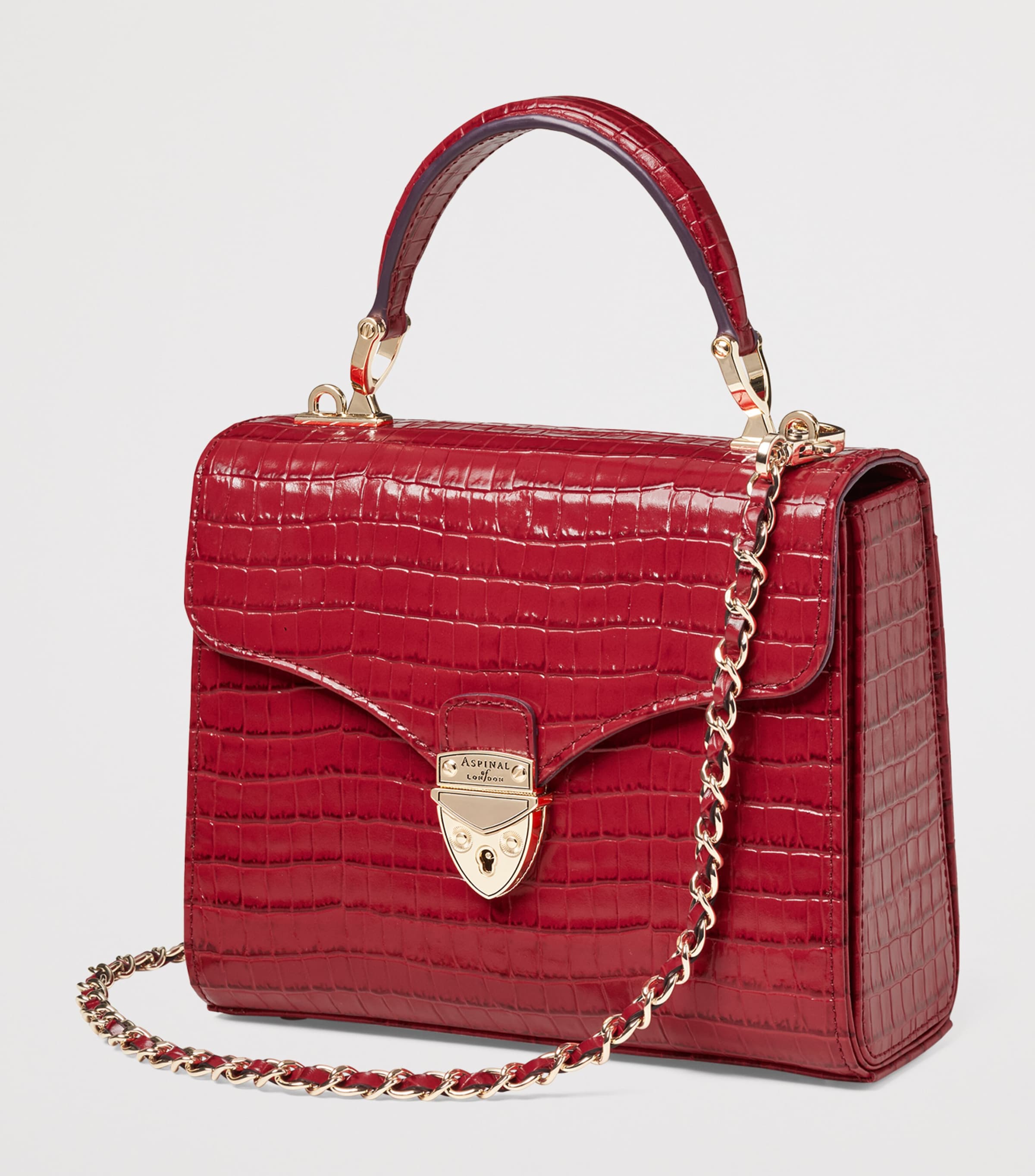Aspinal Of London Midi Leather Mayfair Top-Handle Bag Cherry Image 2