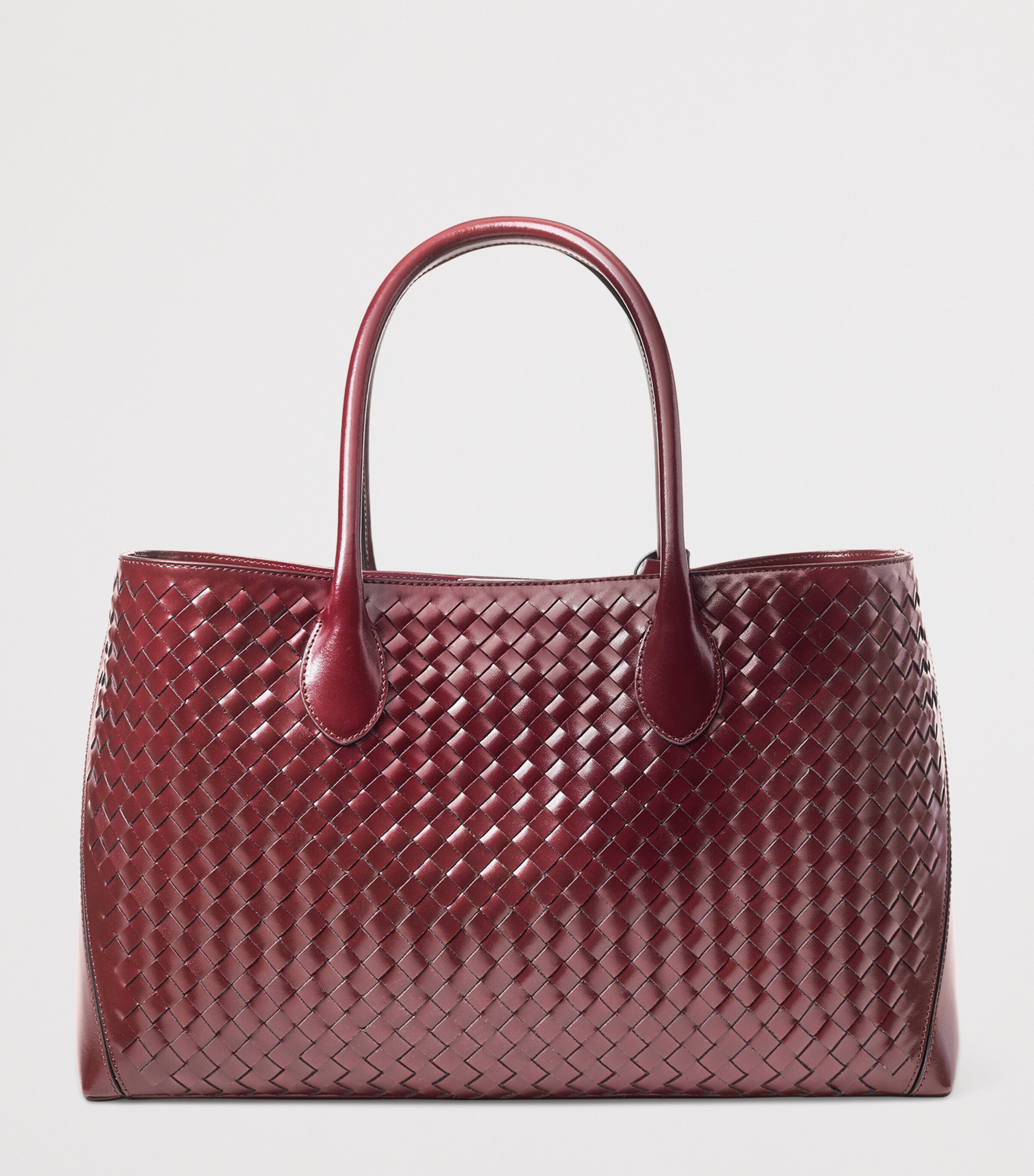 Leather London Tote Bag BURGUNDY Image 3