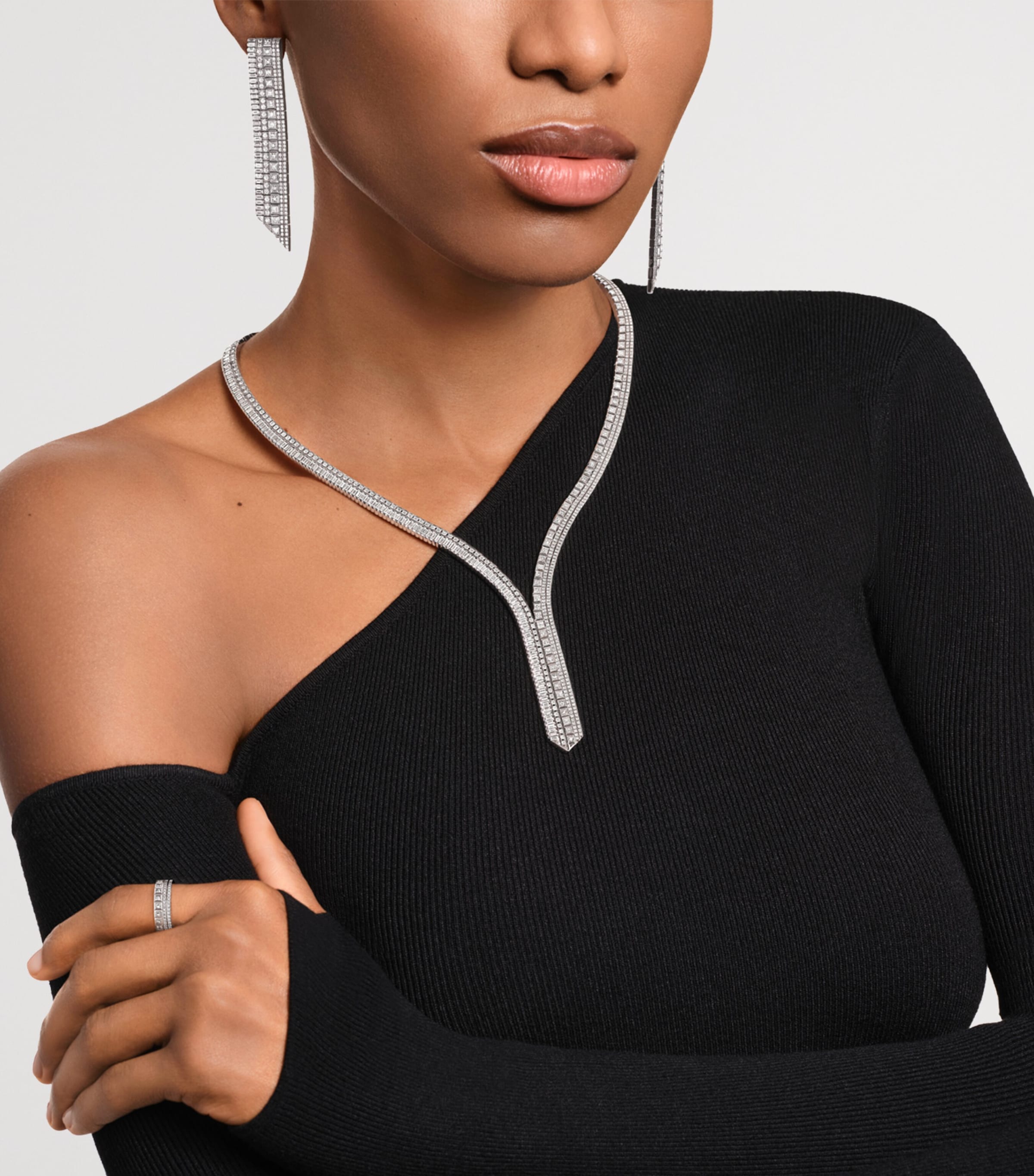 White Gold and Diamond Quatre Radiant Edition Earrings WHITE GOLD Image 2