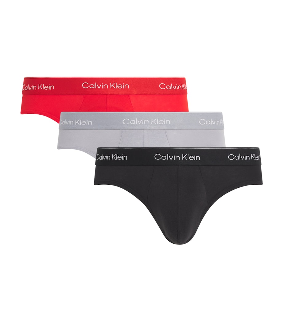 Stretch-Cotton Icon Hip Briefs (Pack of 3) 0FDBLACK W/ DTM WB/ Image 1