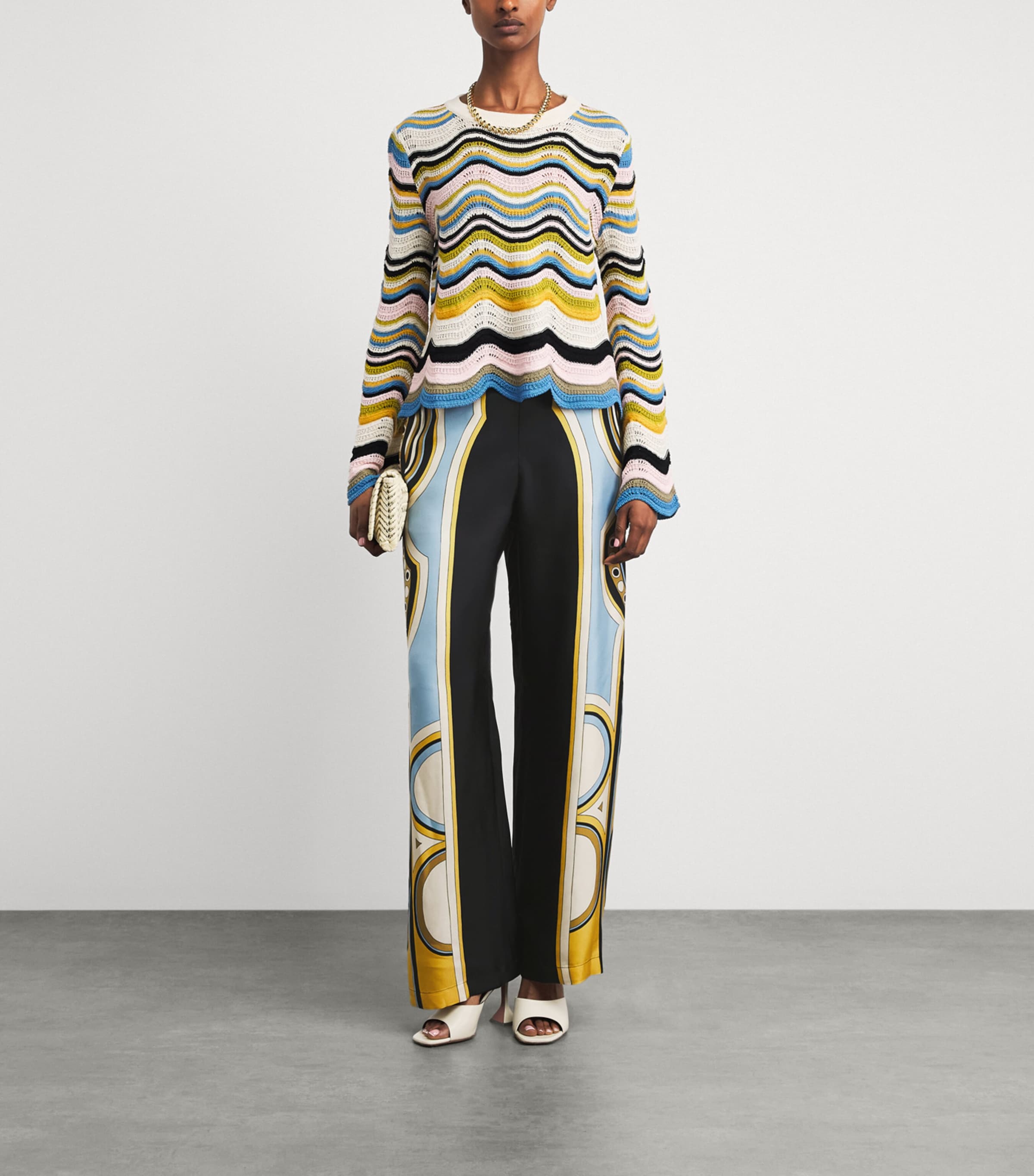 La Doublej Womens Silk Club Wide-Leg Trousers Placée Image 2