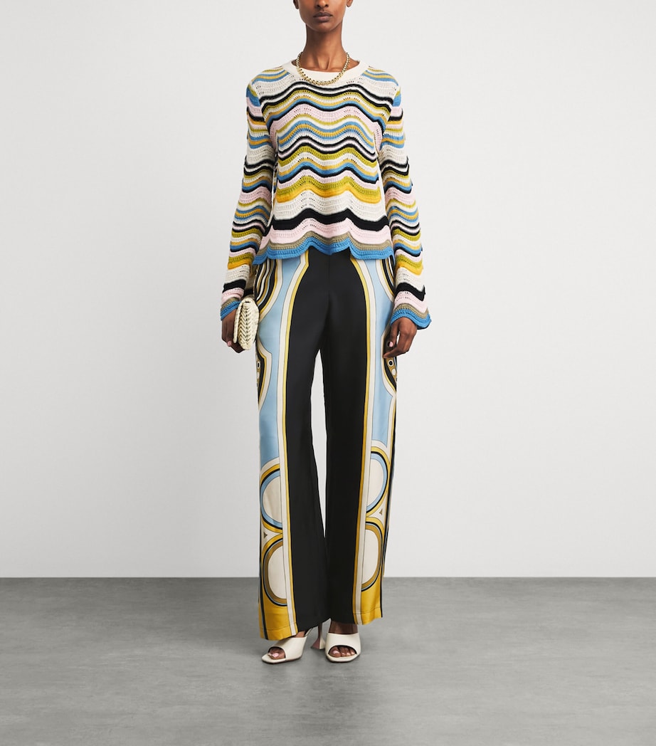 La Doublej Womens Silk Club Wide-Leg Trousers Placée Image 2