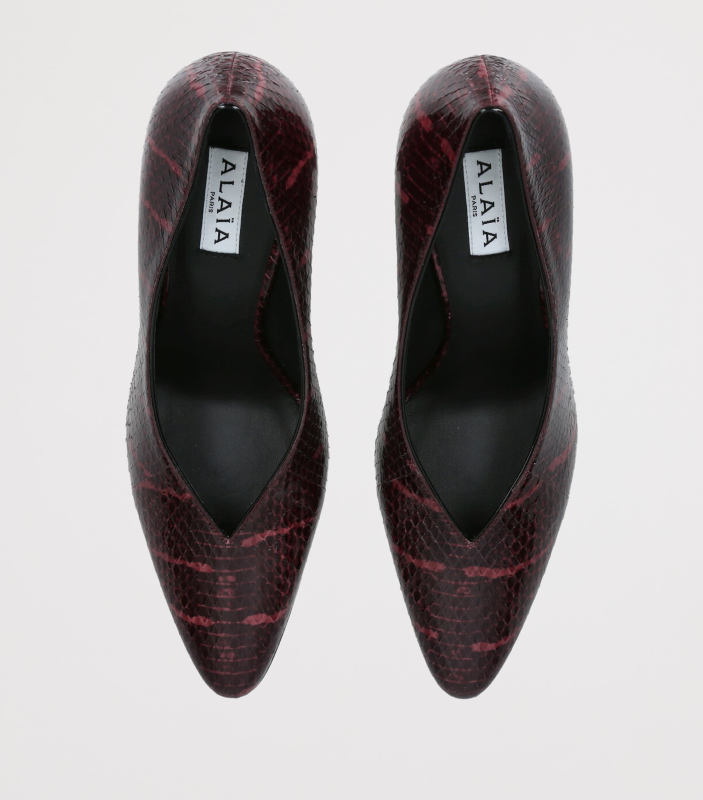 Alaïa Snakeskin Cone Pumps 90 Wine Image 4