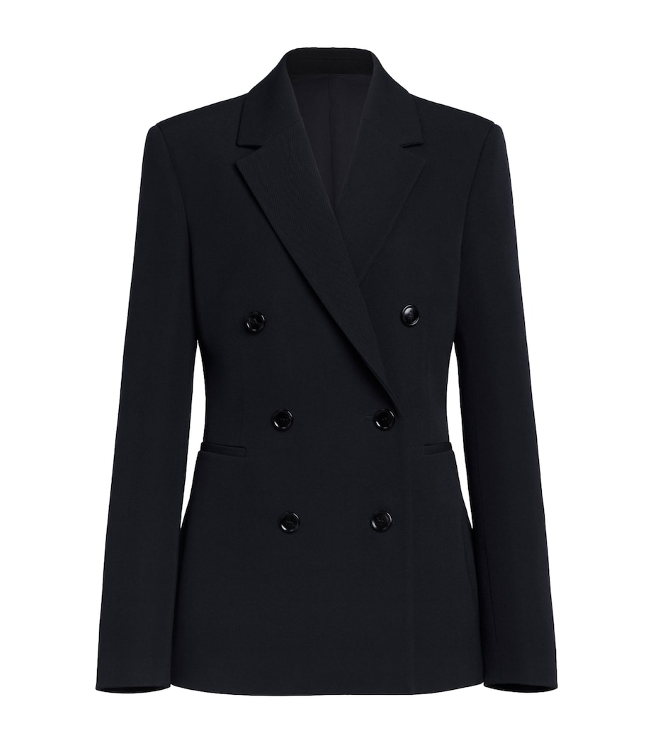 Alaïa Womens Wool-Blend Cinched Blazer Noir Image 1