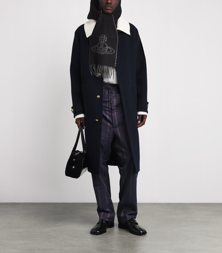 Wool Orb Scarf N402 BLACK Image 2