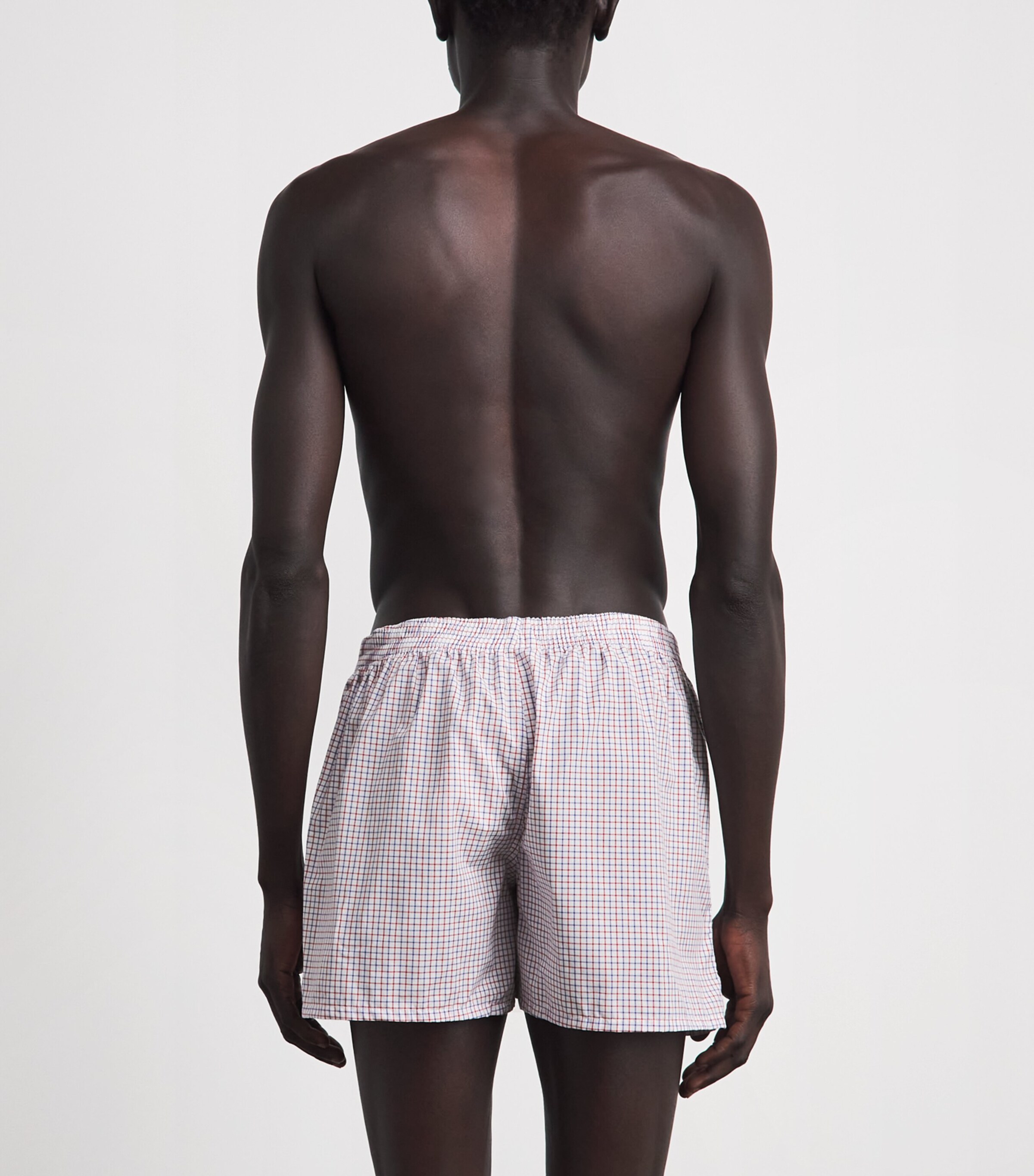 Falke Mens Cotton Check Boxer Shorts Blue Red M Image 3