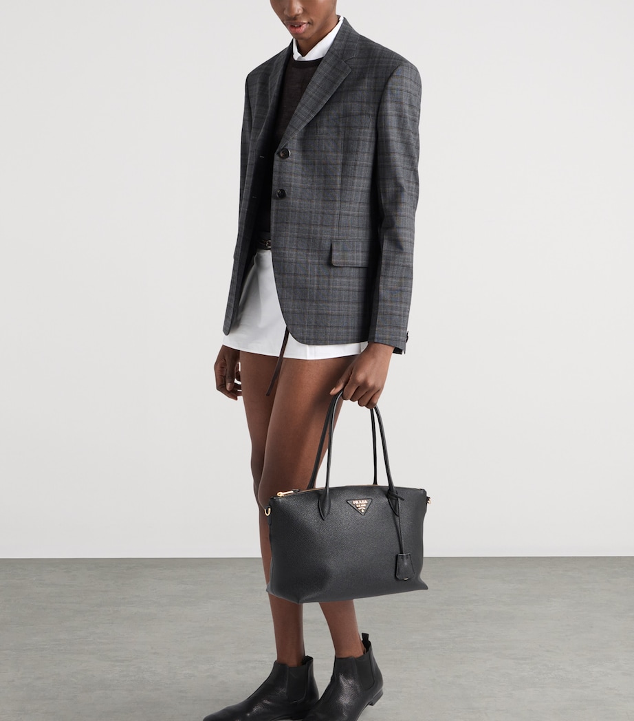 Prada Womens Large Calfskin Tote Bag Image 2