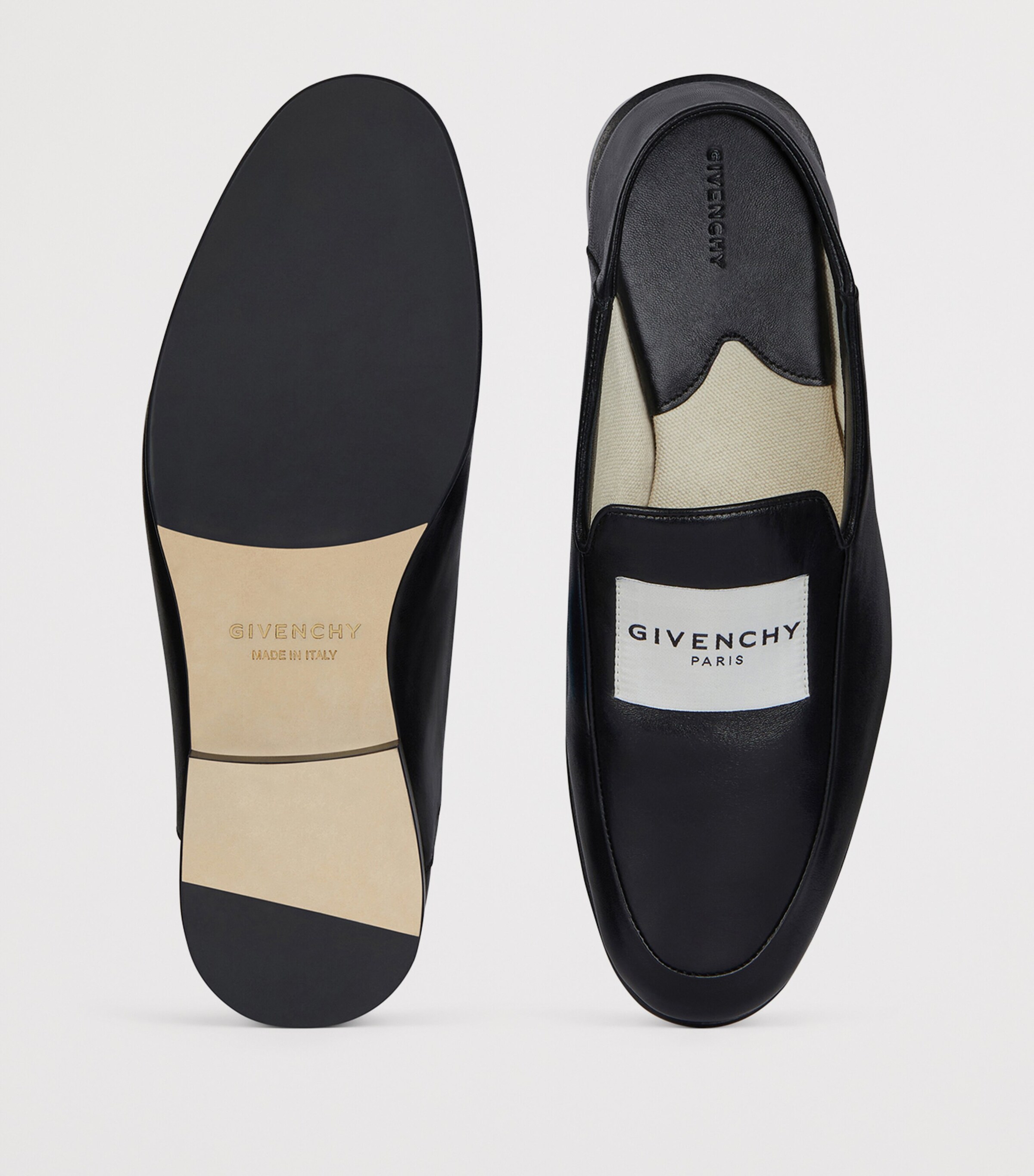 Lamb Skin Label Loafers BLACK Image 5