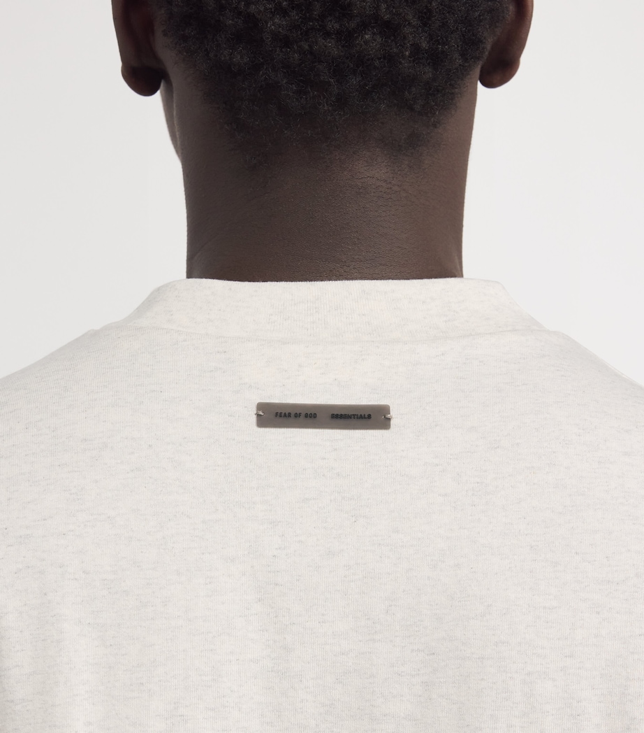 Cotton Logo Script T-Shirt OATMEAL HEATHER Image 6