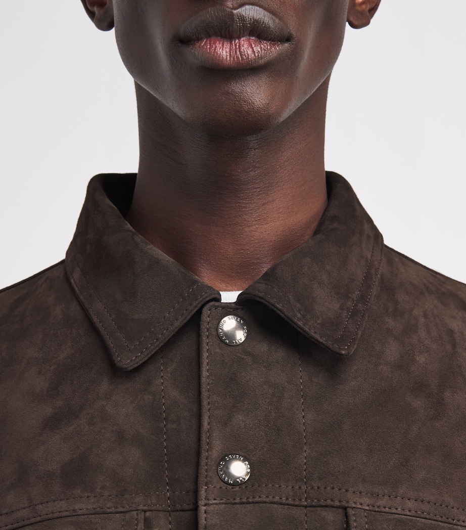 Suede Trucker Jacket 1VP - COFFEE BEAN Image 6