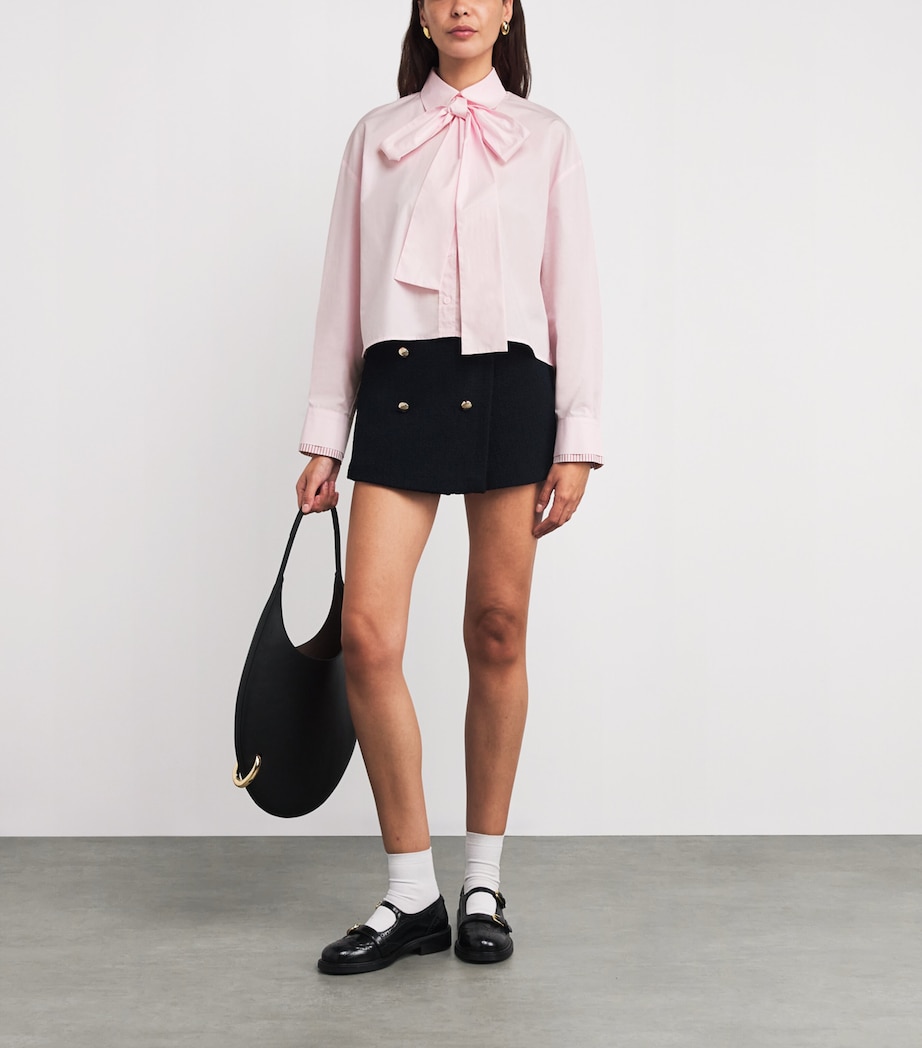 Cotton Pussybow Shirt PINK Image 2