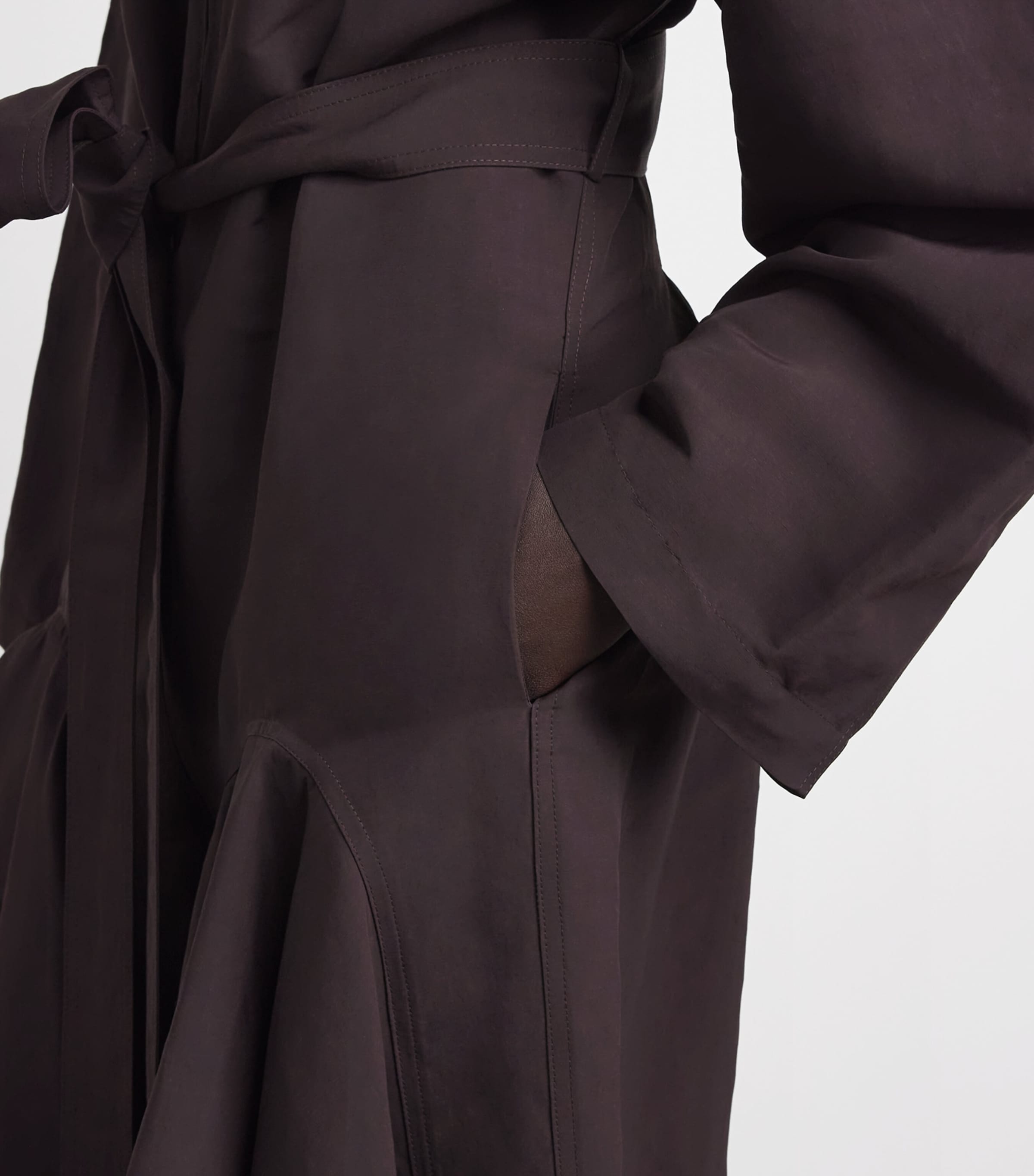 Alaïa Womens Paper-Blend Ruffled Jumpsuit Aubergine Image 3