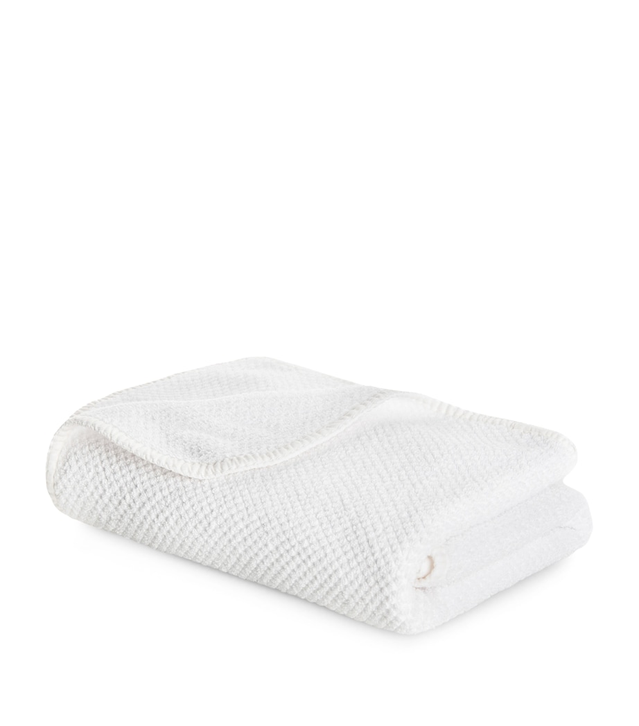 Bee Waffle Extra Large Hand Towel (50cm x 100cm) WHITE Image 3