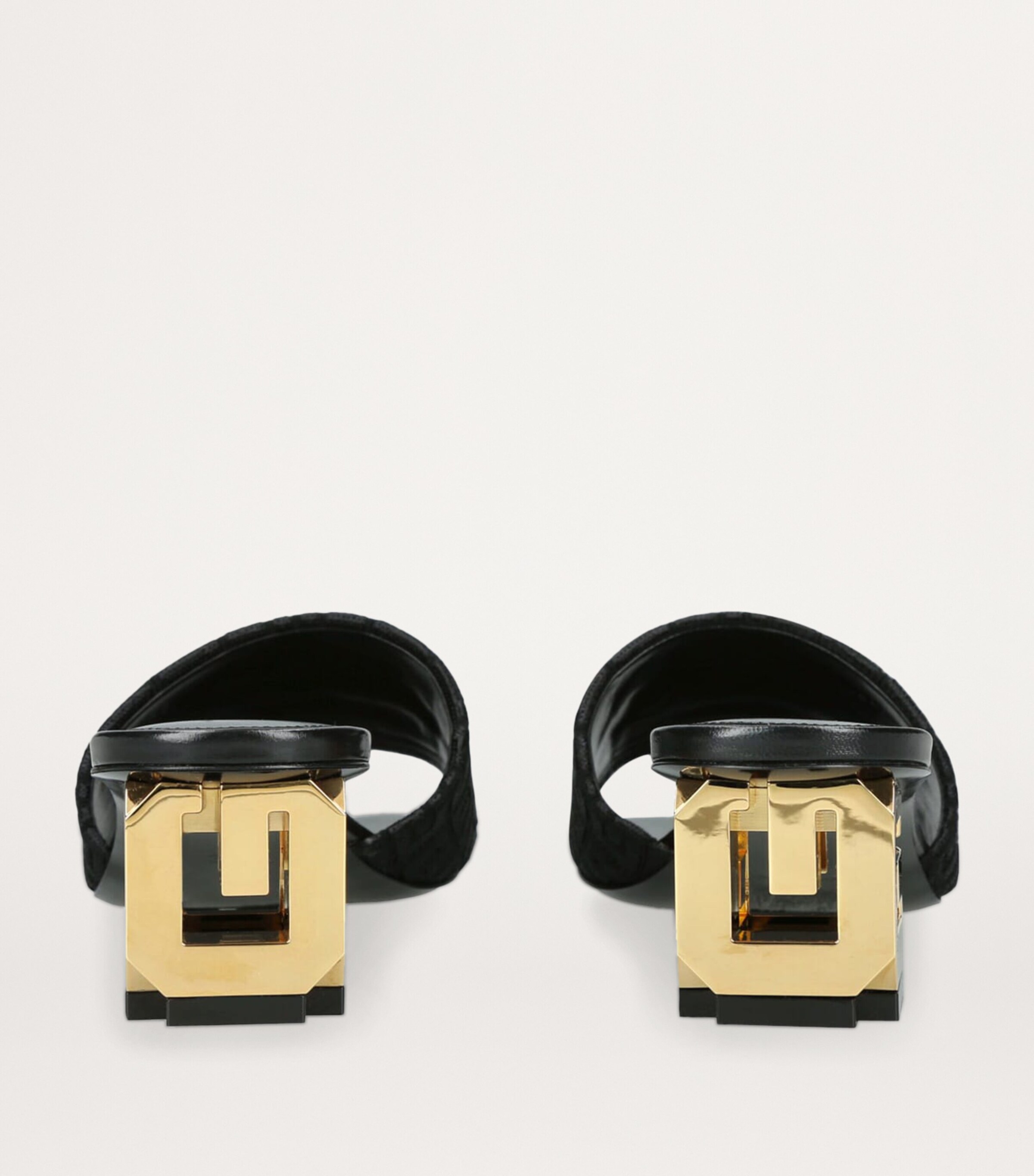 Leather G Cube Mules 45 BLACK Image 2