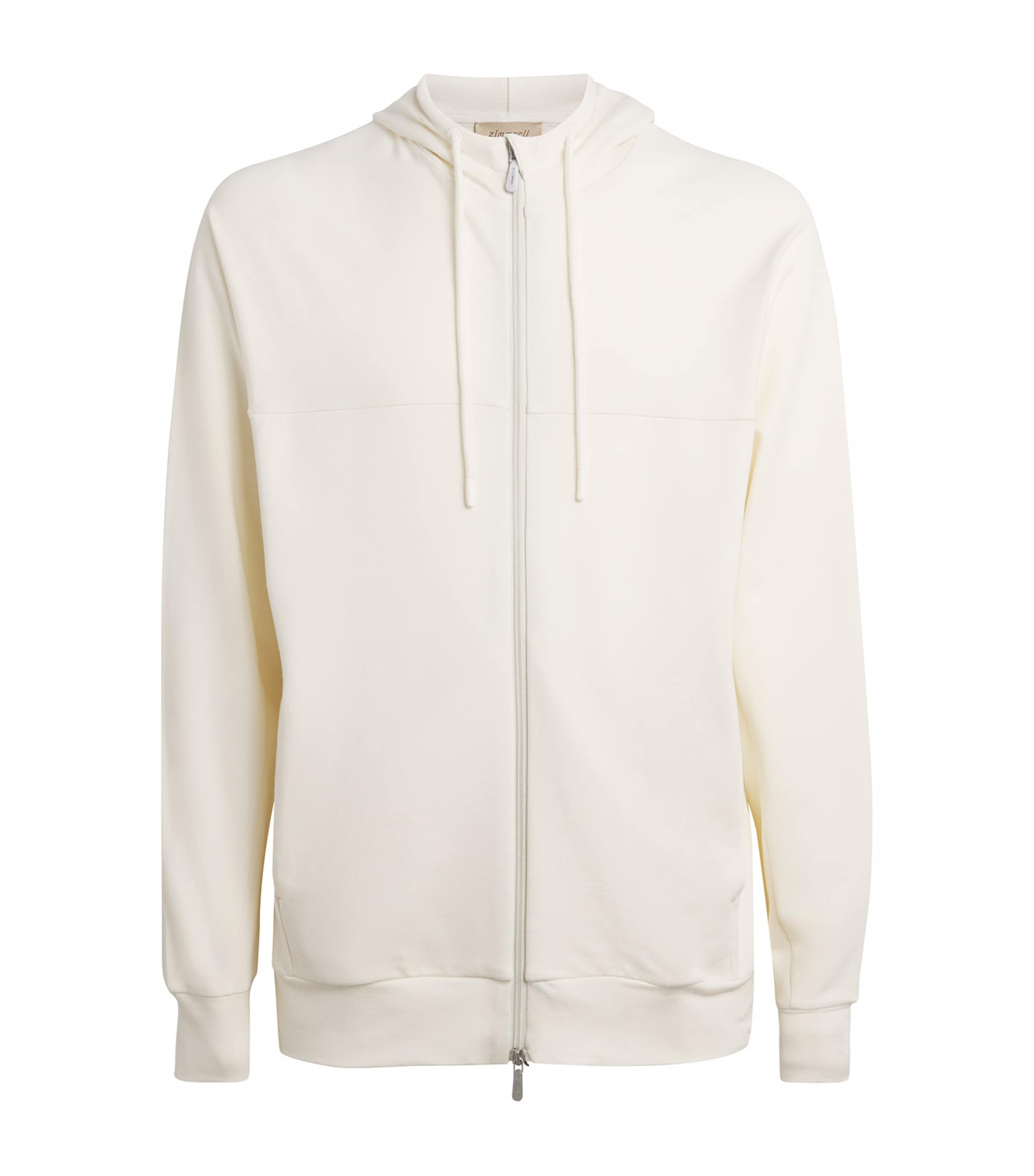 Zimmerli Mens Modal-Cotton Summer Lounge Hoodie Sea Salt Image 1
