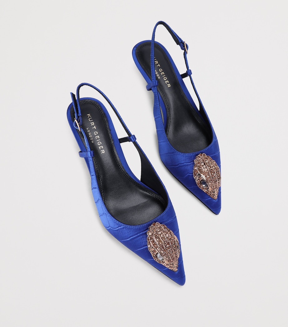 Kurt Geiger London Satin Belsize Slingbacks Blue Image 4