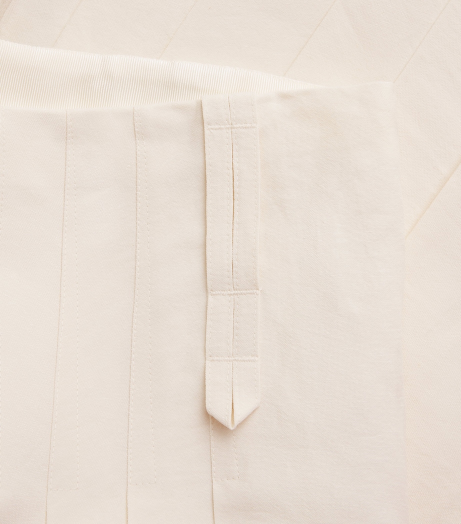 Tory Burch Womens Pleated Midi Skirt Cream Image 6