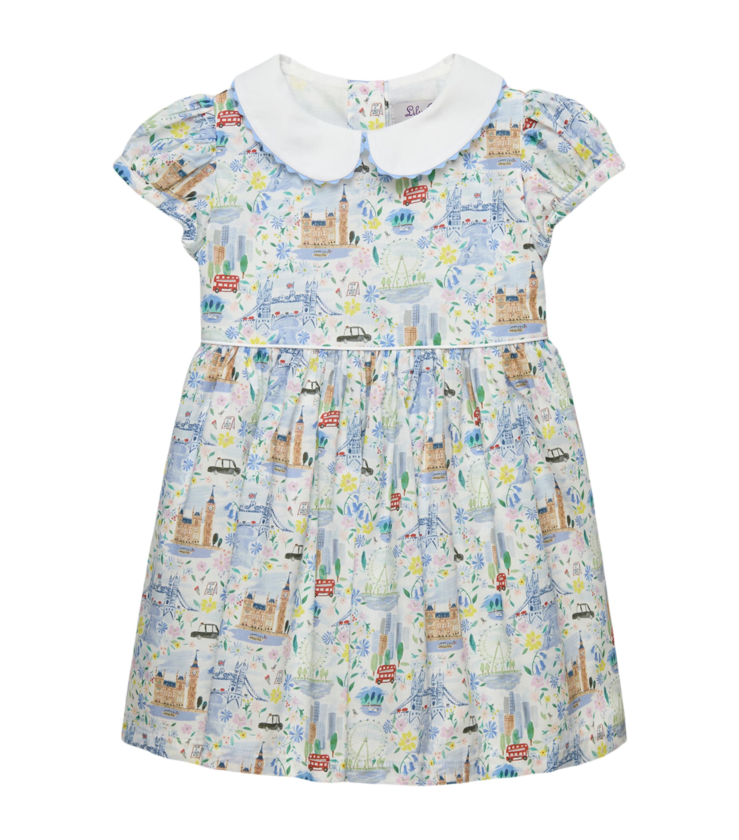 Trotters Kids'  Liberty Print Dress In Blue