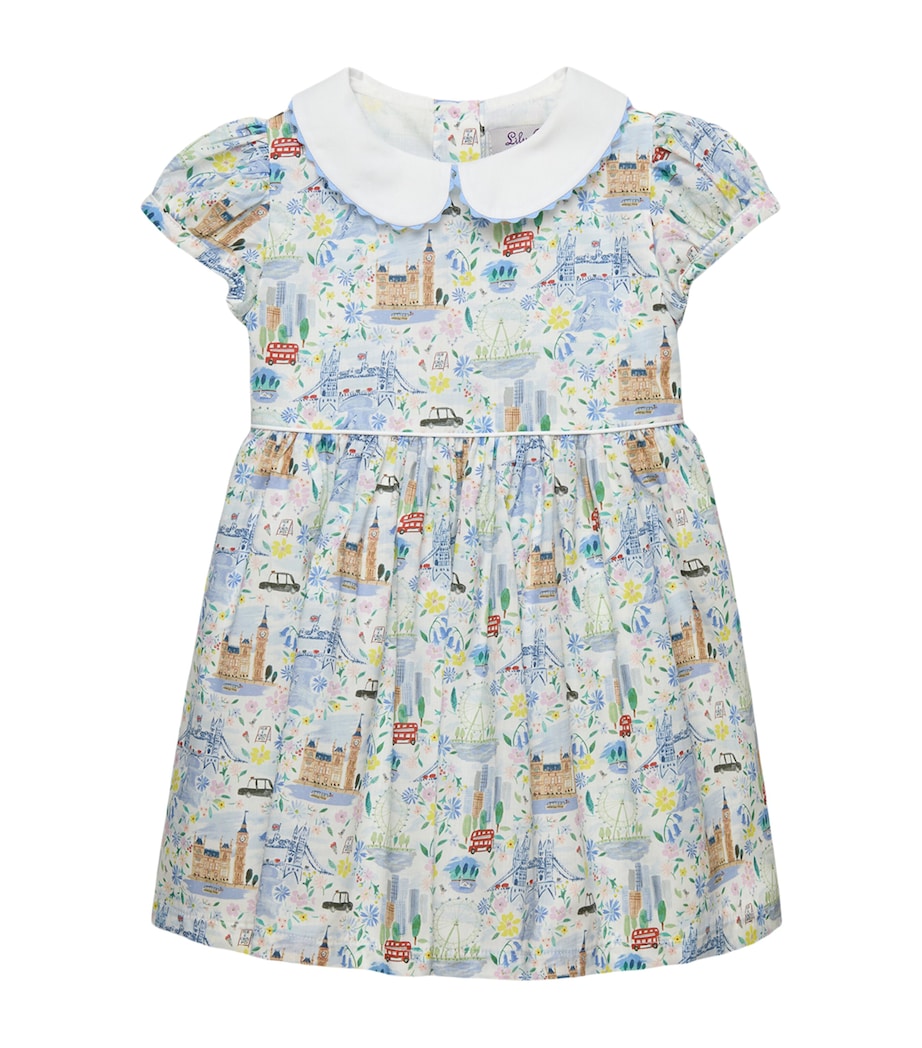 Trotters Liberty Print Dress (3-24 Months) Multi London Scenes Image 1
