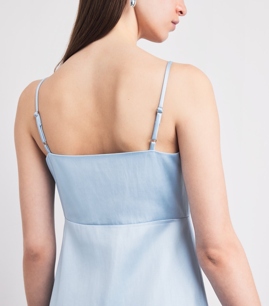 Sandro Paris Womens Satin Maxi Dress Blue Sky Image 3