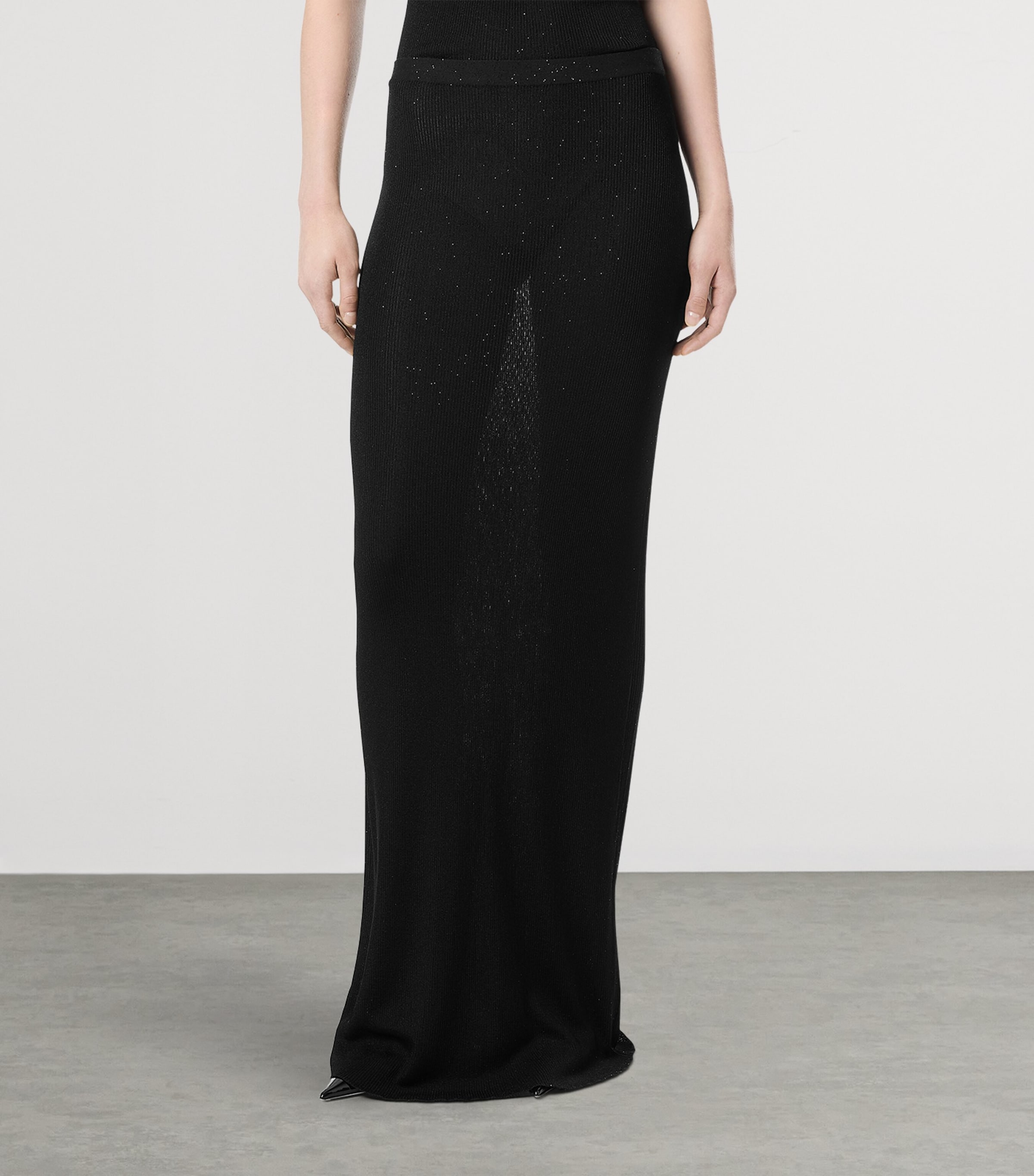 TOM FORD Womens Micro-Sequin Knitted Maxi Skirt Naa Image 3