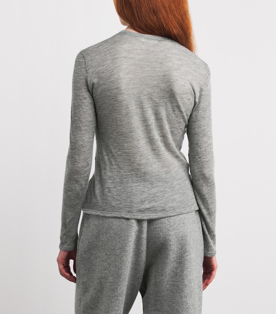 Inverness Cashmere Long-Sleeve T-Shirt GREY MELANGE Image 4