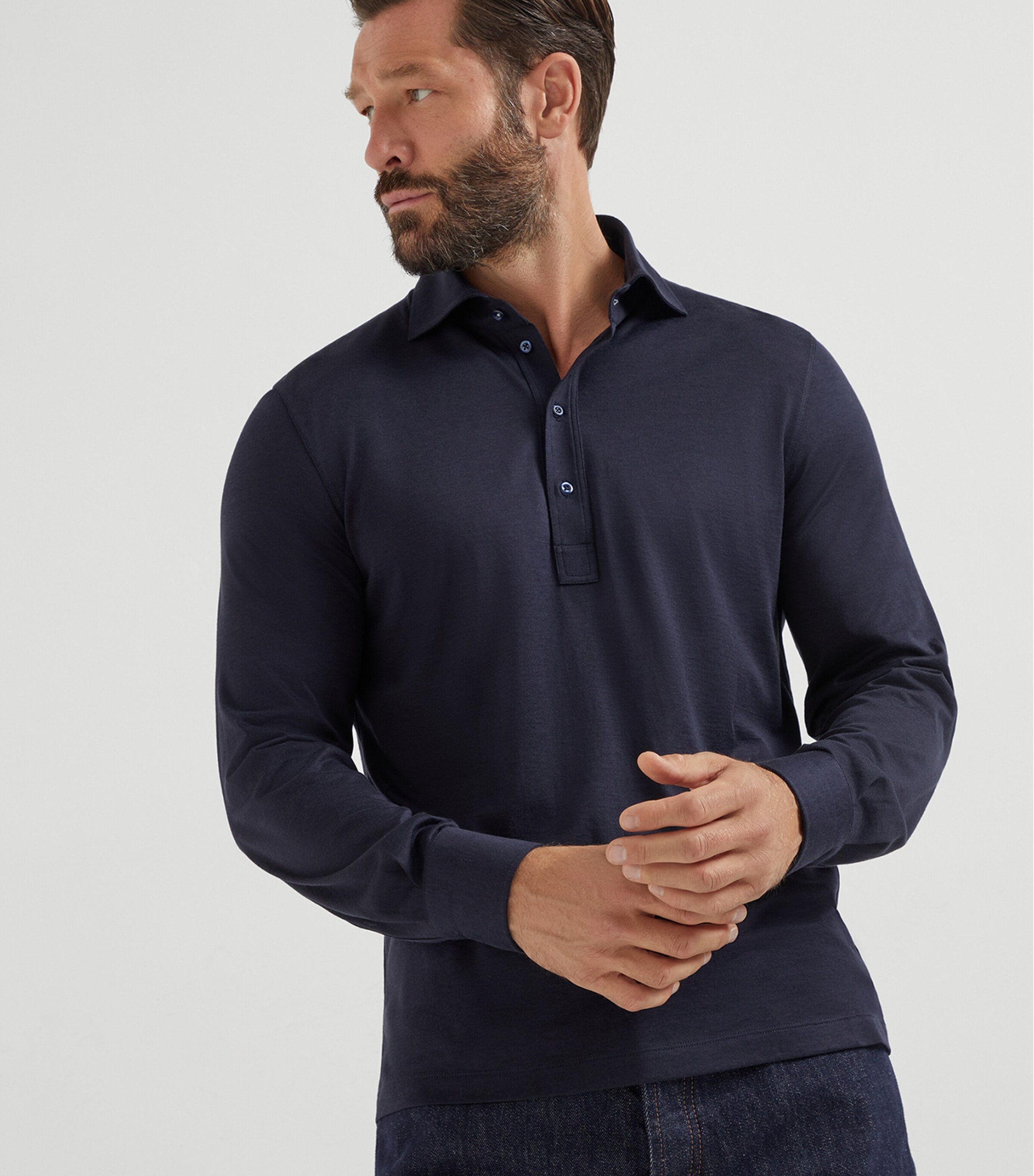 Silk-Cotton Polo Shirt C4425 Image 2