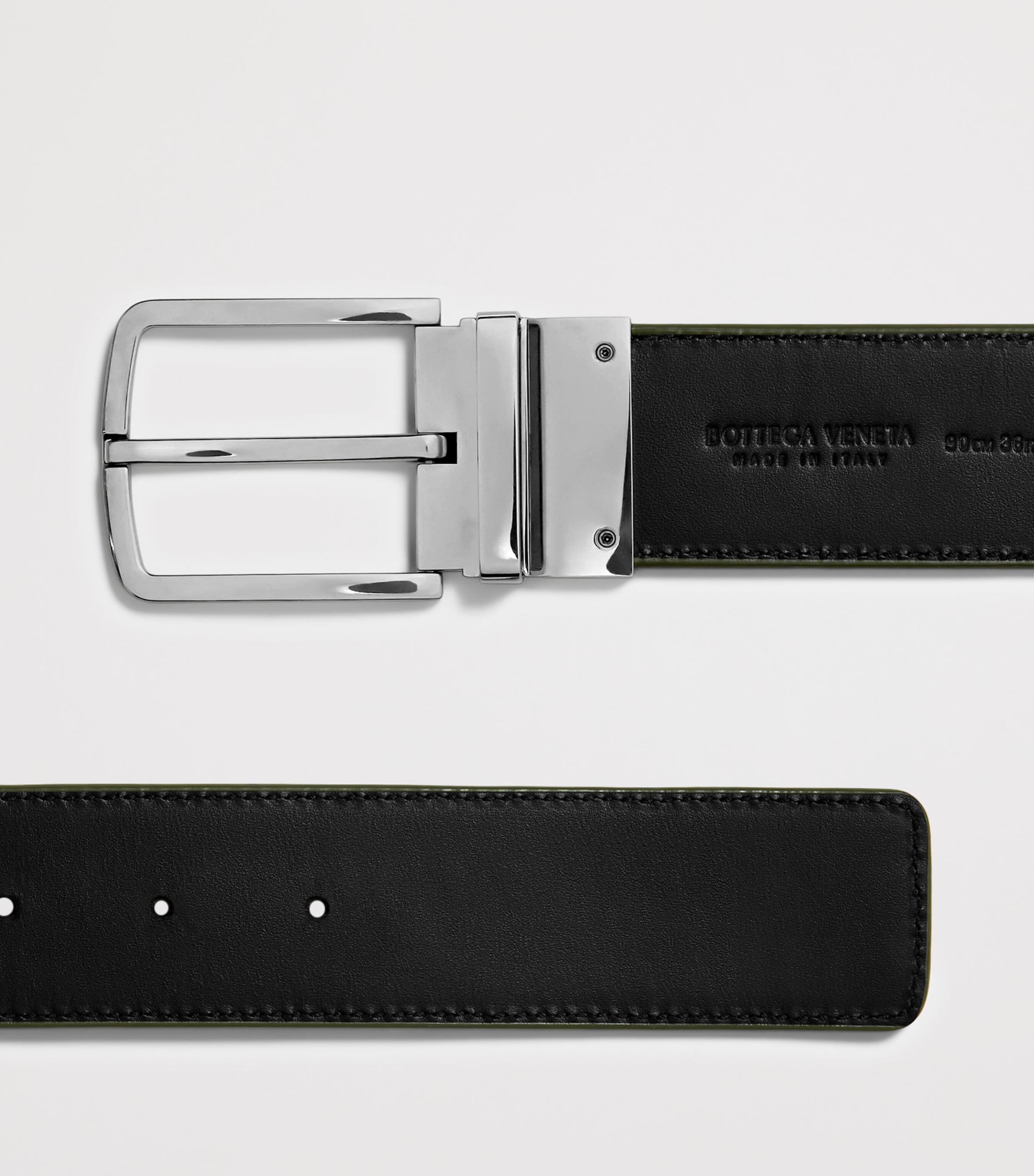 Bottega Veneta Leather Intrecciato Reversible Belt Image 5