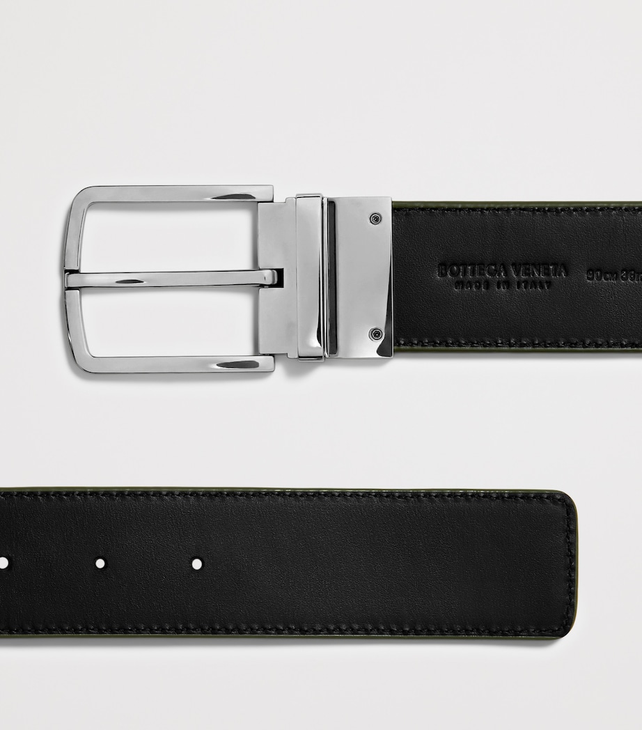 Bottega Veneta Leather Intrecciato Reversible Belt Image 5