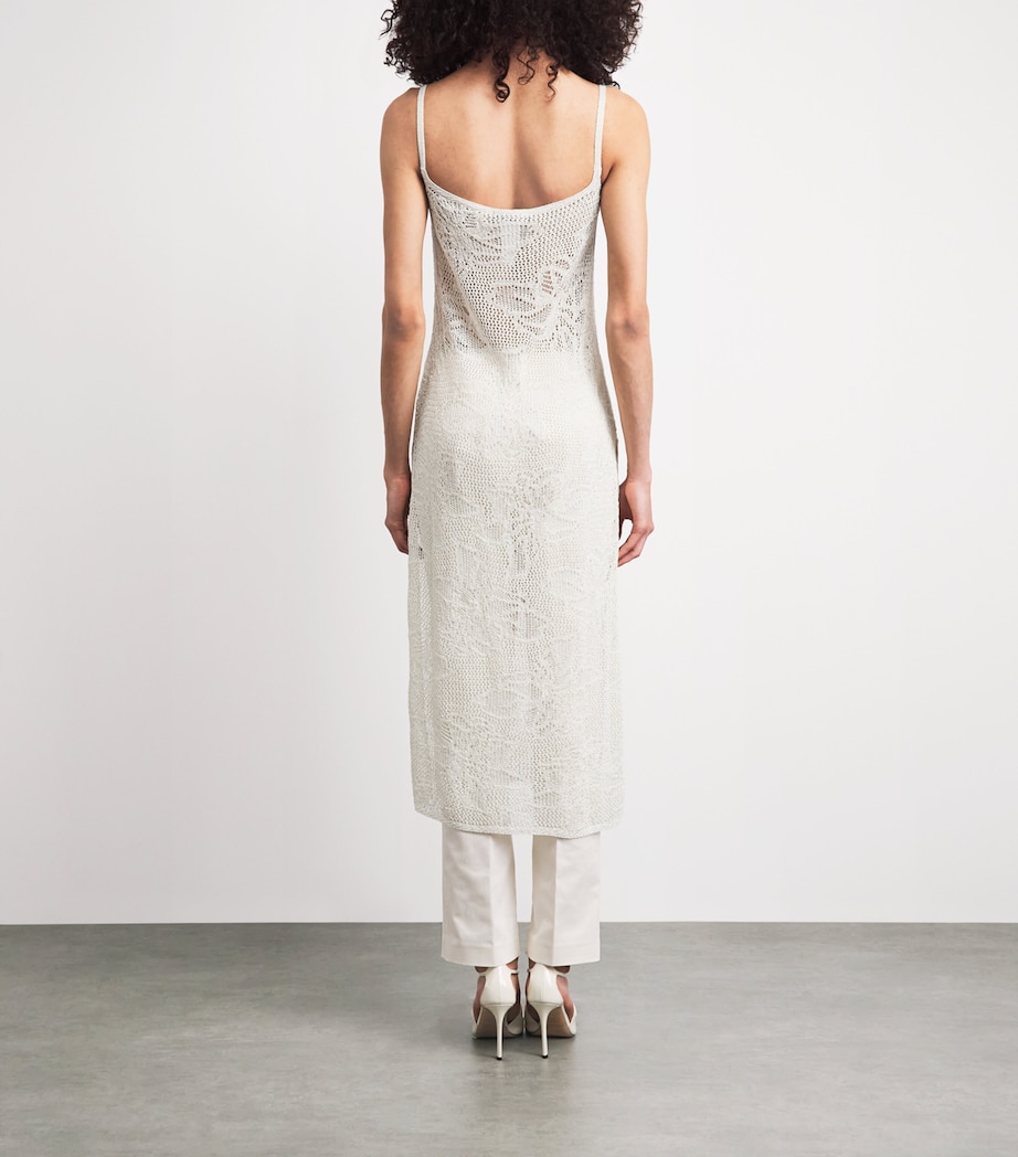 Fabiana Filippi Womens Sequinned Open-Work Midi Dress Mastice Image 4