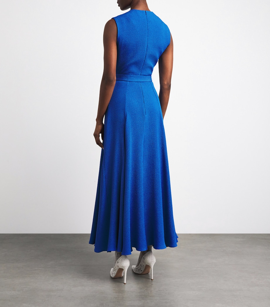 Edeline Lee Womens Jacquard Jete Midi Dress Royal Blue Image 4