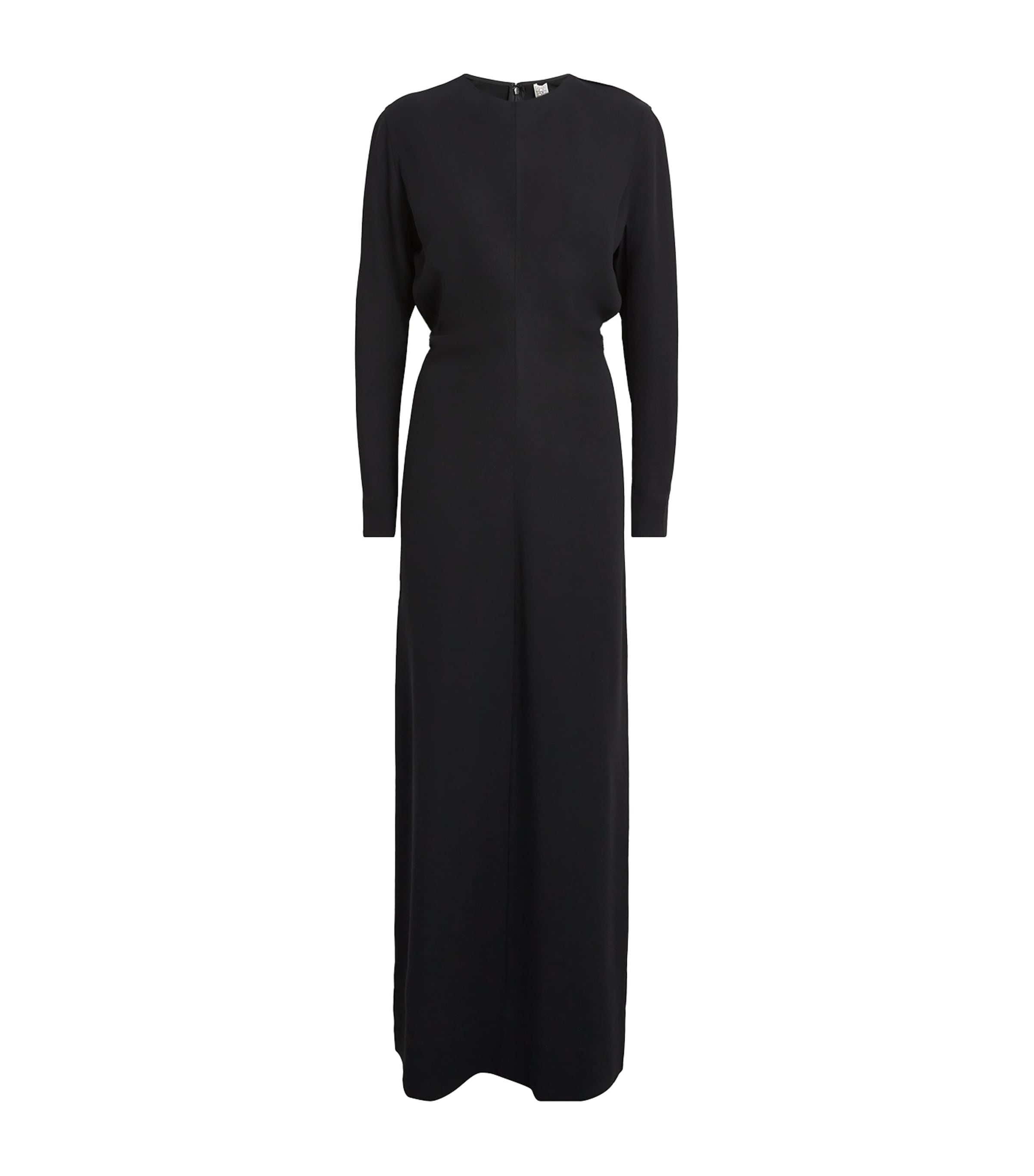 Slouch-Waist Maxi Dress 001 BLACK Image 1