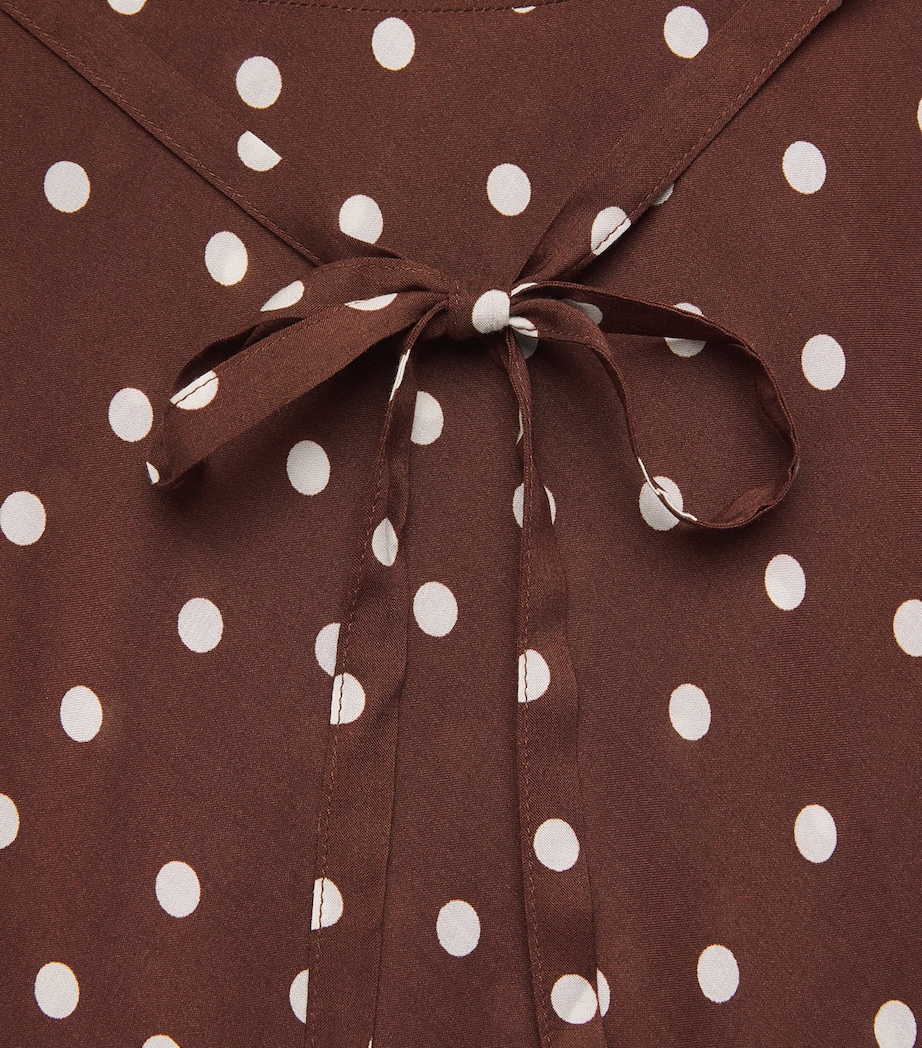 rixo brown polka dot dress Kendall polka dot cotton midi dress in brown - Rixo