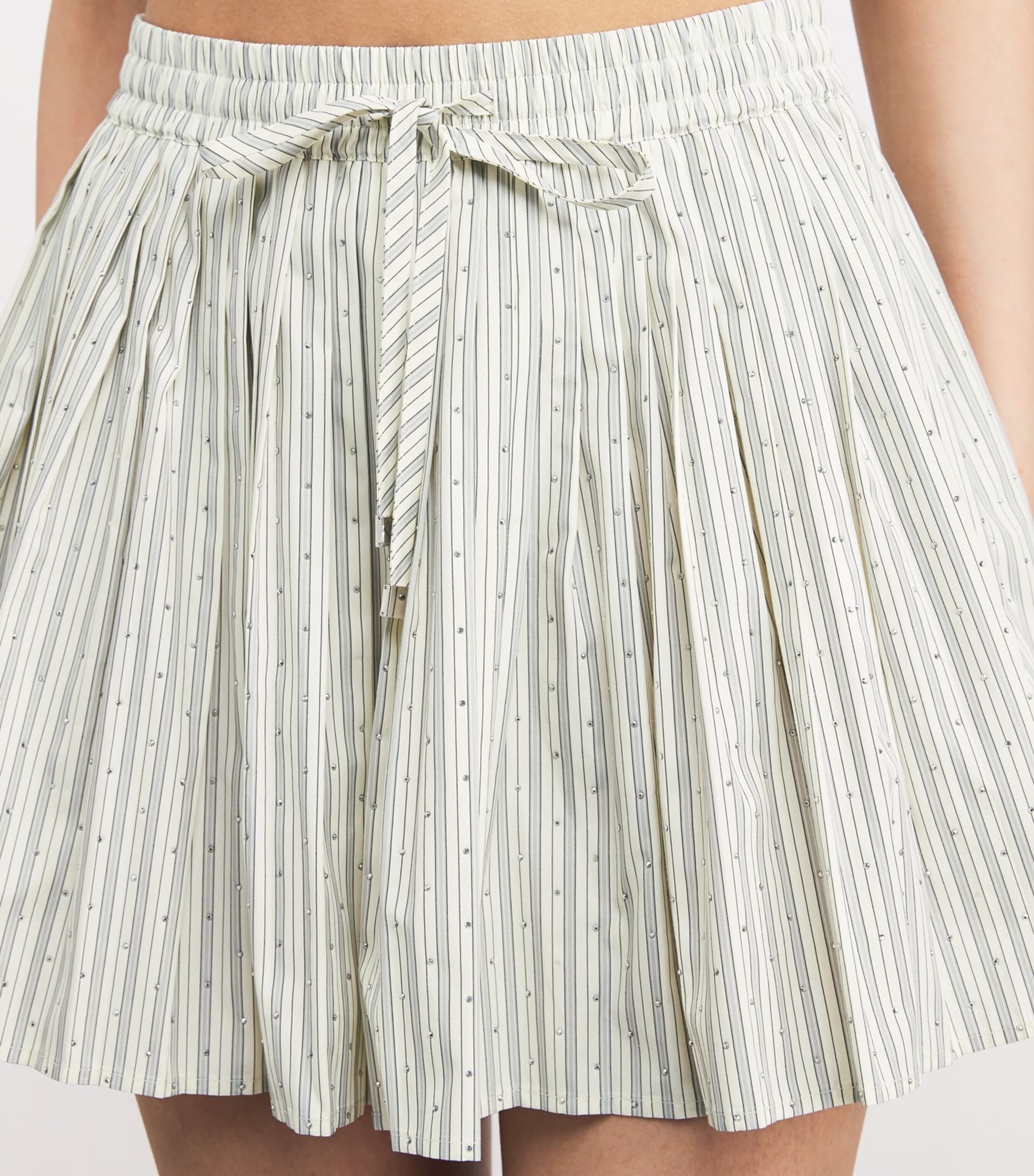 Embellished Stripe Mini Skirt ECRU Image 6