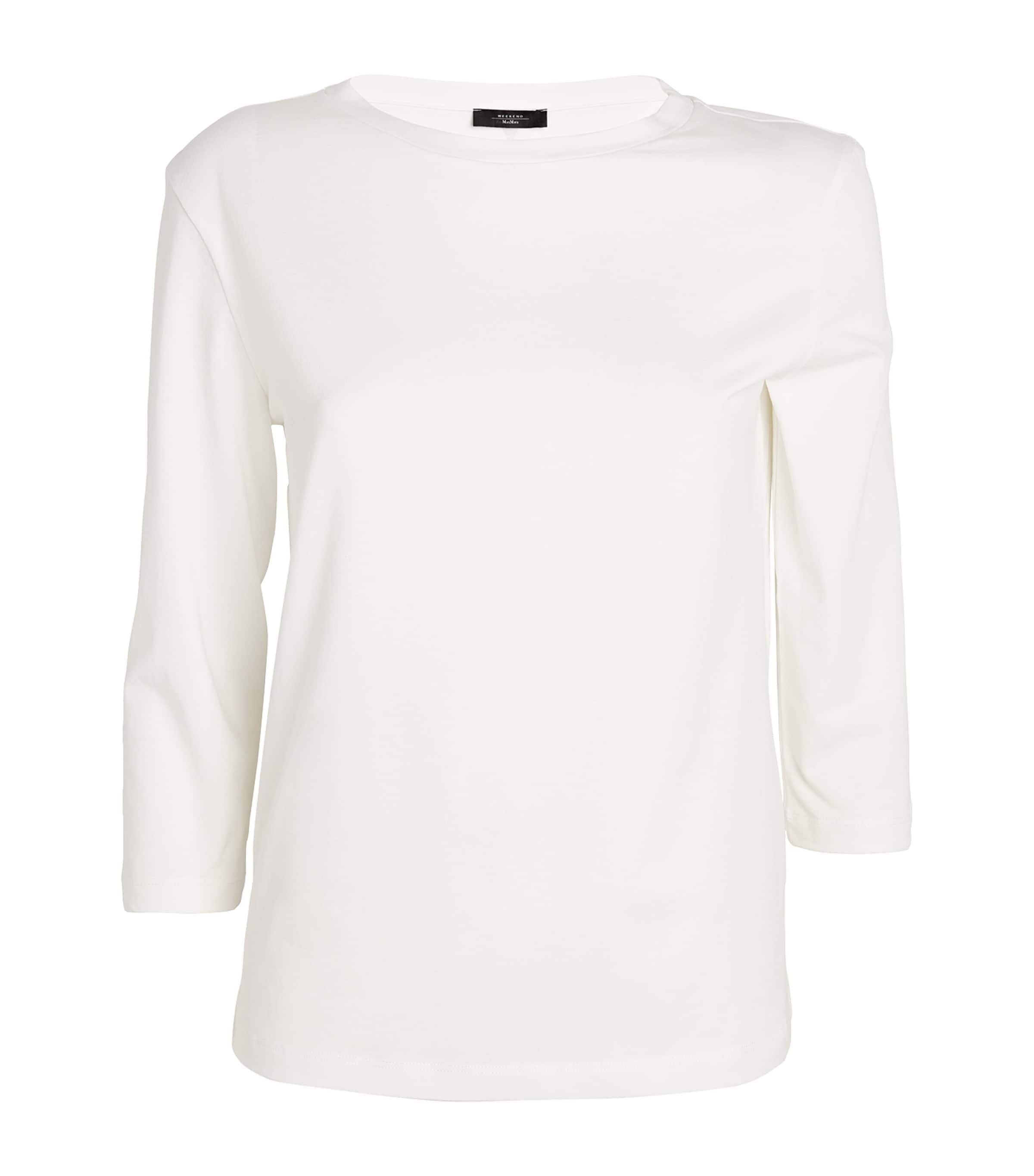 Shop Weekend Max Mara Boat Neck T-shirt In White