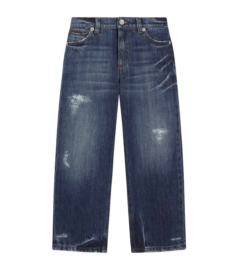 Dolce&Gabbana Kids Distressed Straight Jeans (8-14 Years) Combined Colou Image 1