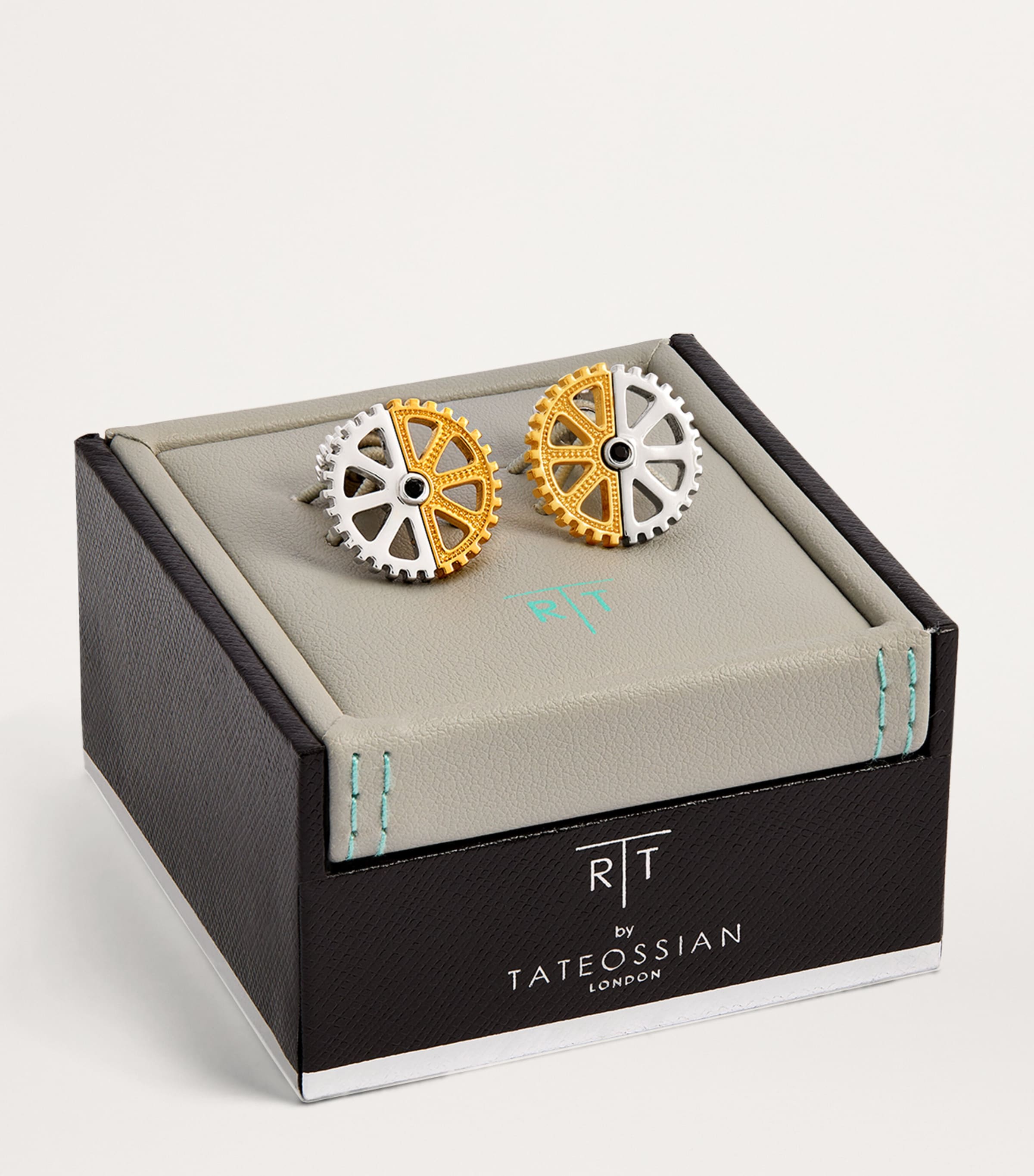 Tateossian Puzzle Gear Cufflinks Silver/gold Image 3