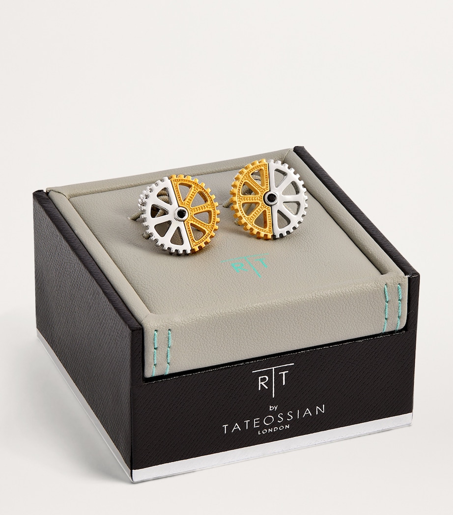 Tateossian Puzzle Gear Cufflinks Silver/gold Image 3