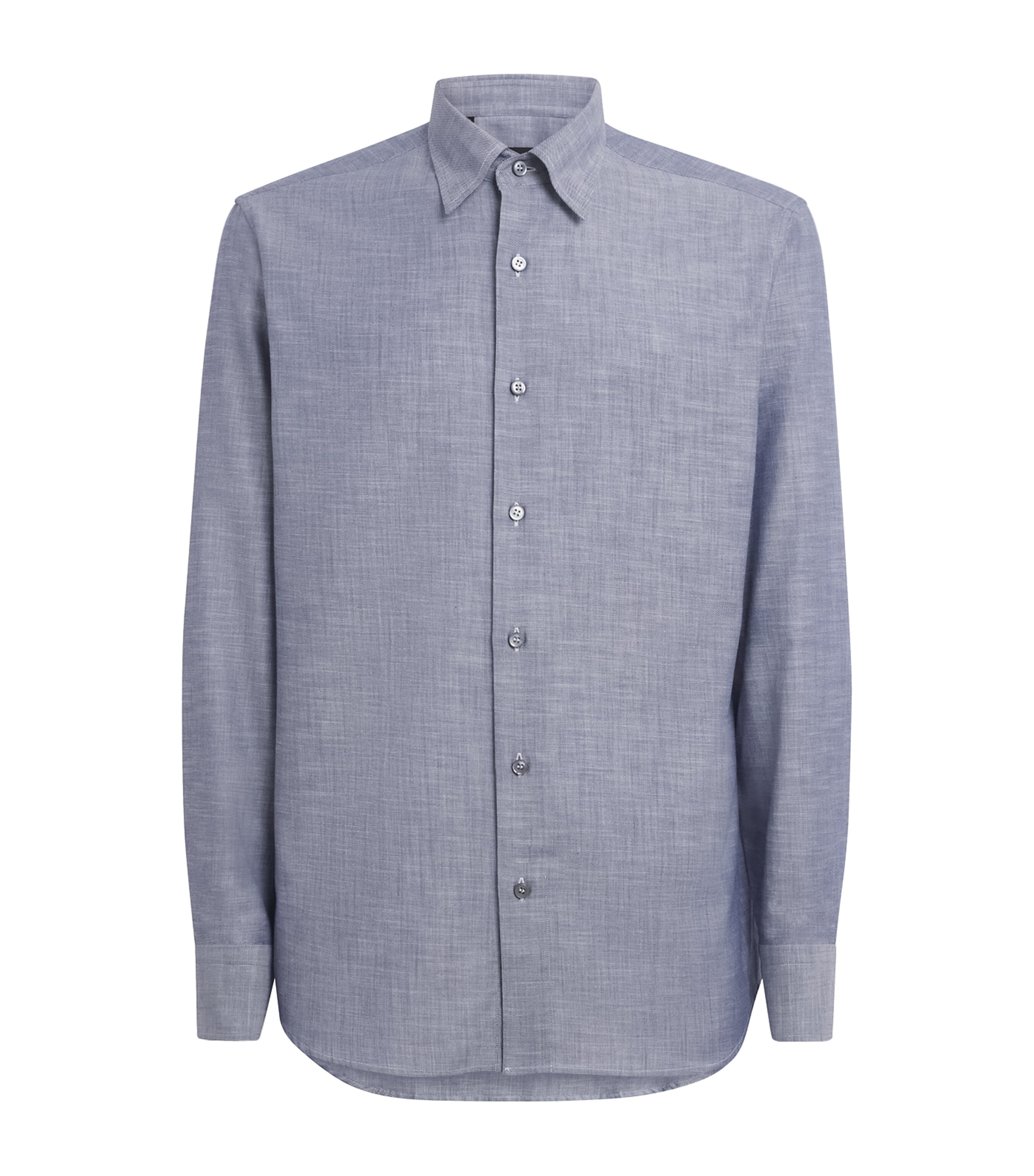 Brioni Mens Cotton Point Collar Shirt Image 1