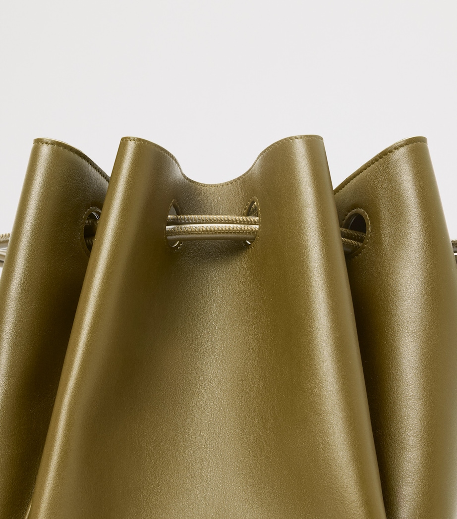 Large Leather Madrid Shoulder Bag OLIVE Image 13